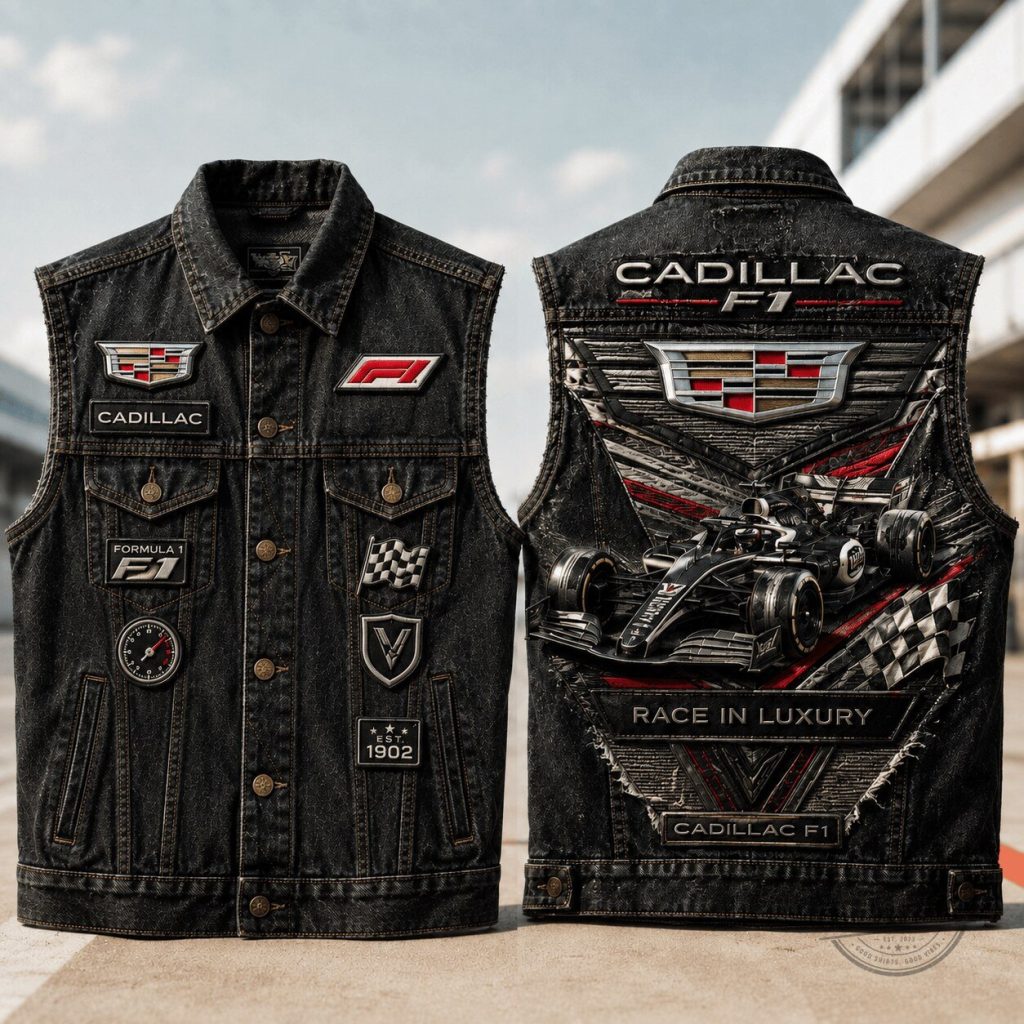Cadillac Formula 1 Racing Luxury Denim Vest Cadillac Formula 1 Racing Luxury Denim Vest