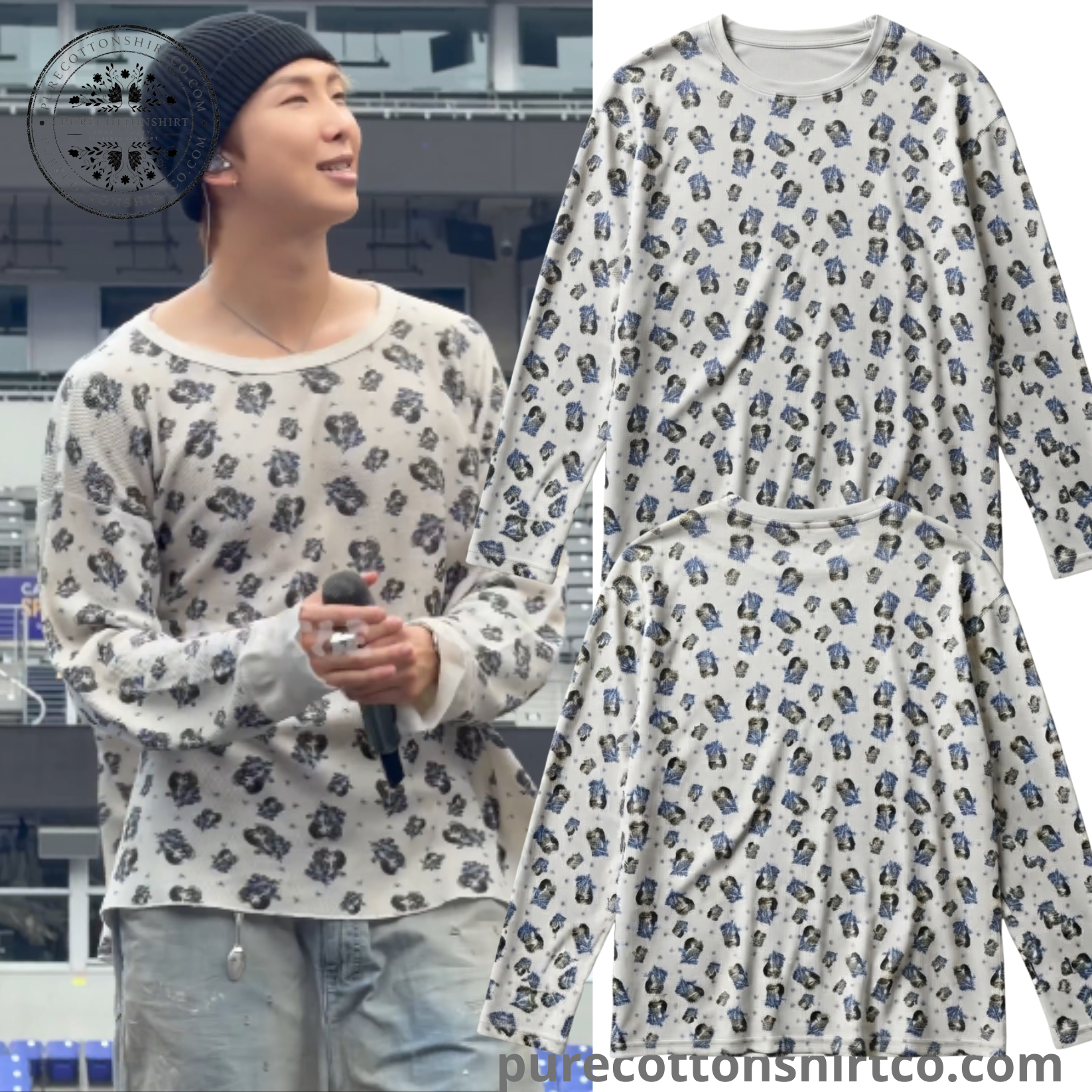 BTS RM Enfants Riches Déprimés Brain's Heart Allover Long Sleeve Shirt - RM for Soundcheck Baltimore Day 2
