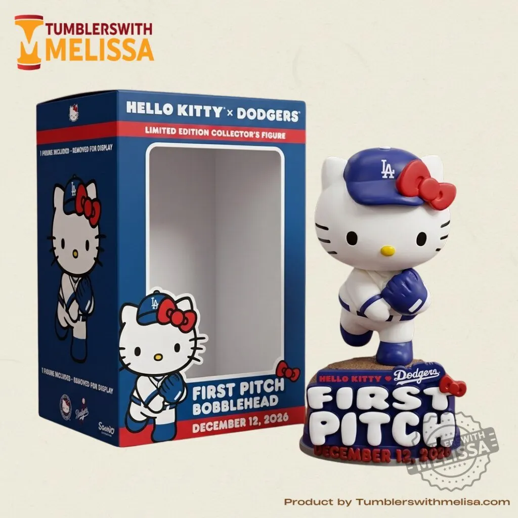 Hello Kitty Los Angeles Dodgers First Pitch Bobblehead