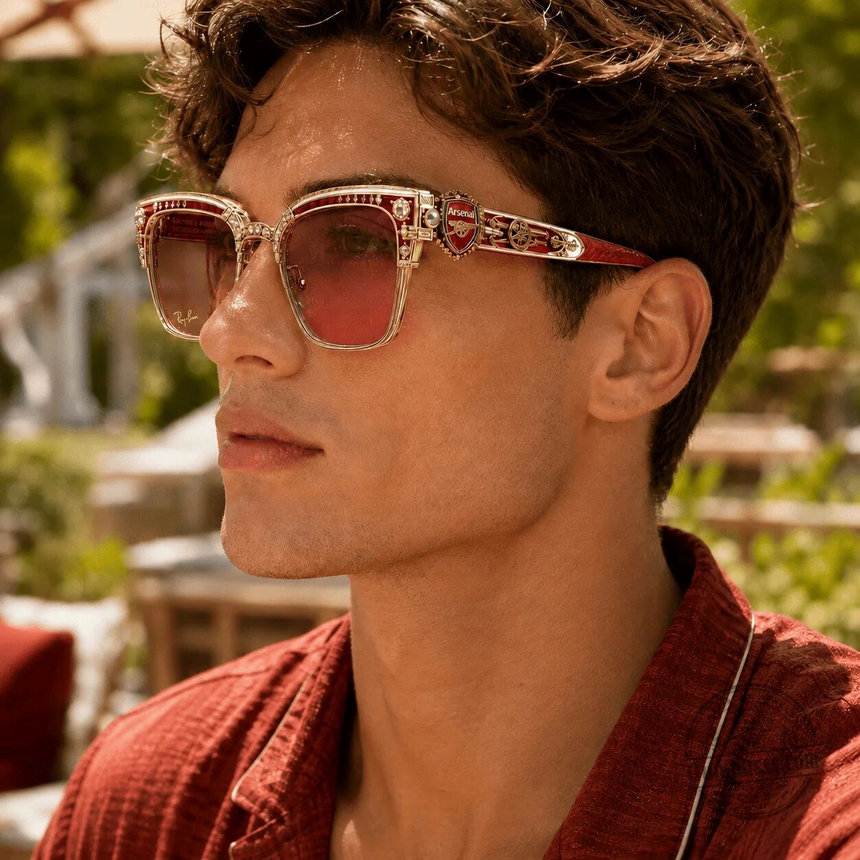Arsenal Football Club Ray-Ban Luxury Eyeglasses with Crystal Embellishments 4 Arsenal Football Club Ray-Ban Luxury Eyeglasses with Crystal Embellishments