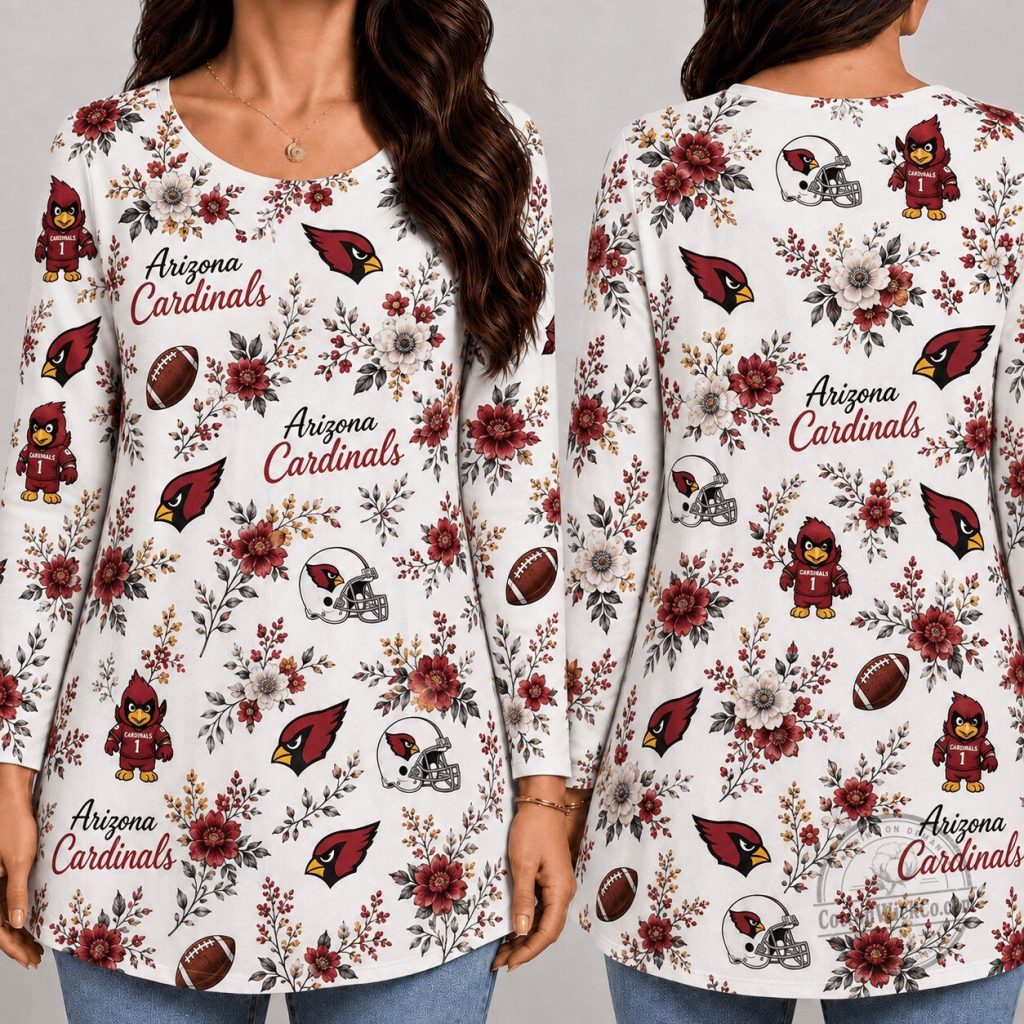 Arizona Cardinals Football Floral Pattern Long Sleeve T-Shirt Arizona Cardinals Football Floral Pattern Long Sleeve T-Shirt