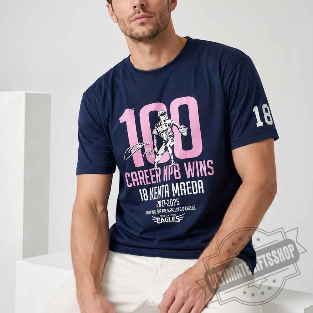 Kenta Maeda 100 NPB Wins Commemorative T-Shirt – Tohoku Rakuten Golden Eagles Limited Edition 4 Kenta Maeda 100 NPB Wins Commemorative T-Shirt – Tohoku Rakuten Golden Eagles Limited Edition