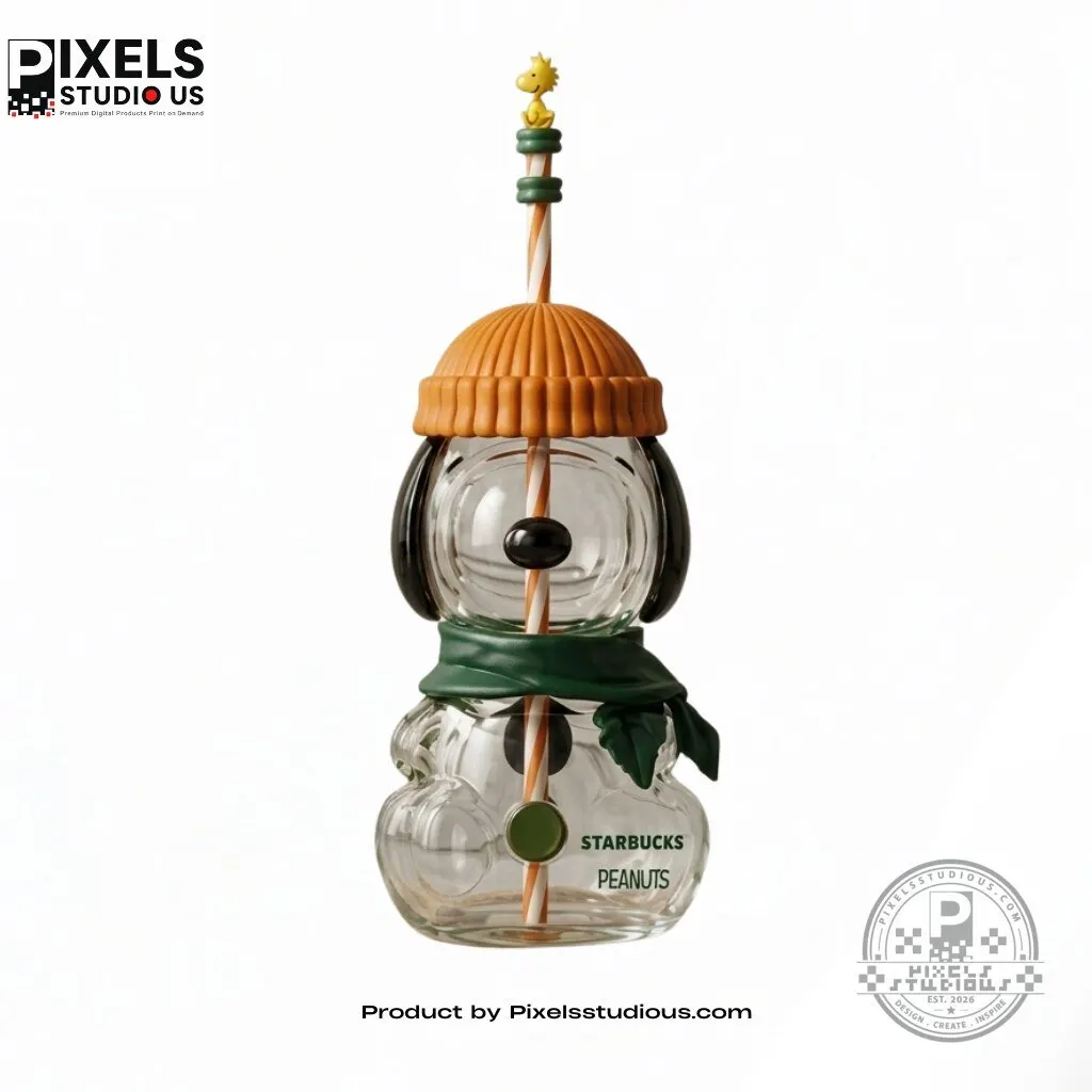 Starbucks x Peanuts Snoopy Halloween Glass Bottle