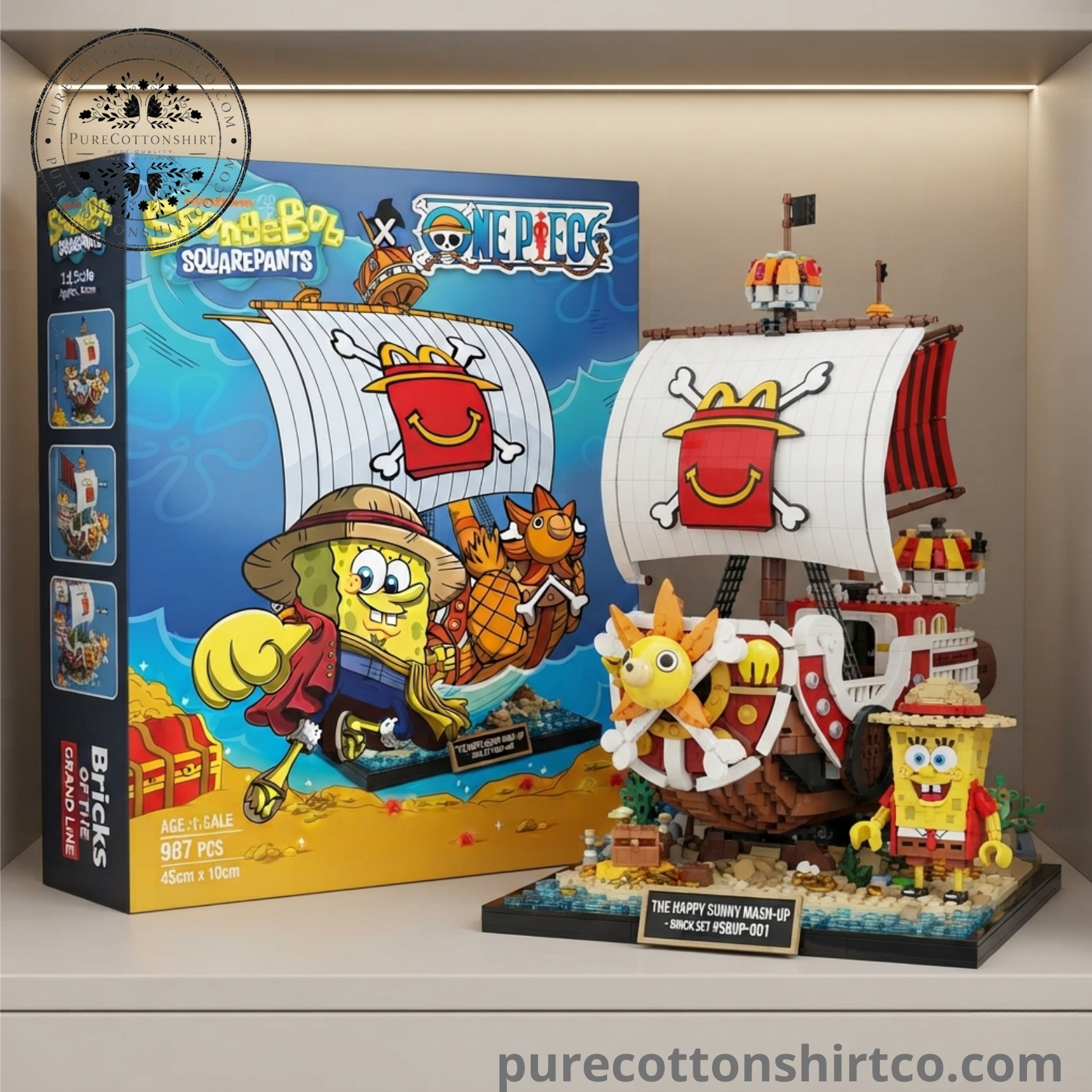 SPONGEBOB x ONE PIECE COLLAB Brick Set - McDonald's FRENCH "HAPPY MEALS