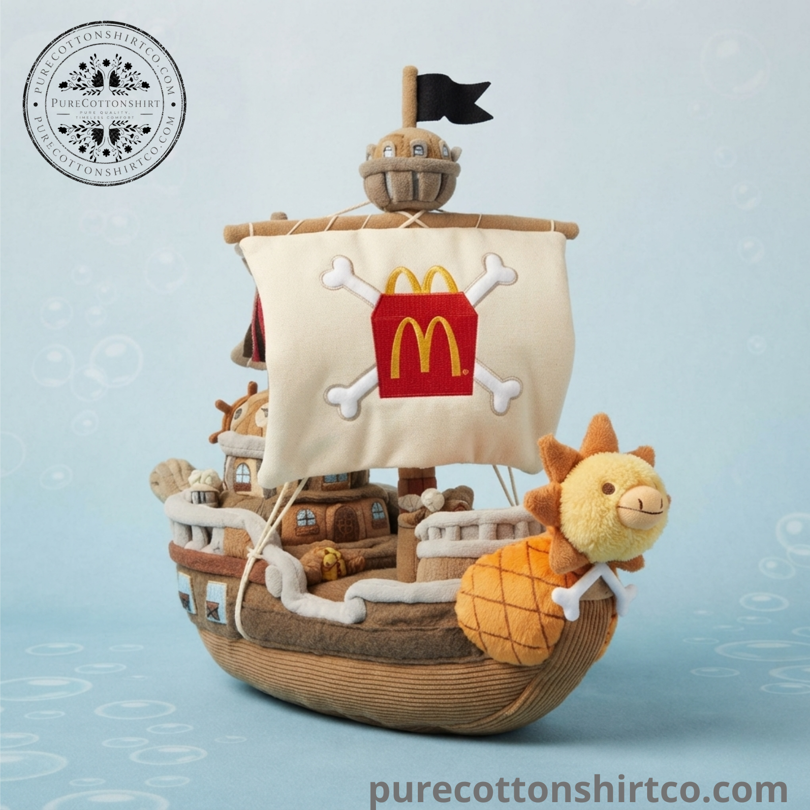 SPONGEBOB x ONE PIECE Thousand Sunny Pirate Ship Plush Toy – McDonald’s FRENCH “HAPPY MEALS