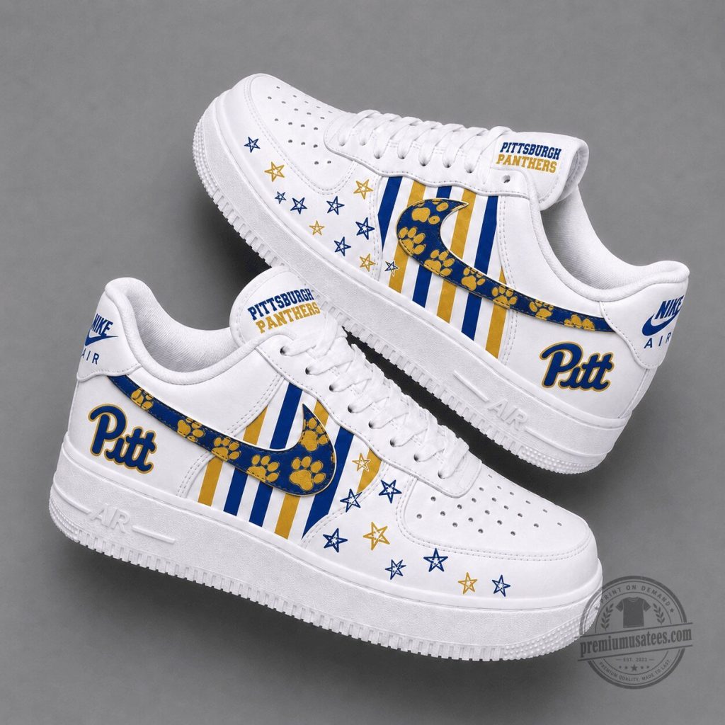 Pittsburgh Panthers Star and Stripe Custom Design Unisex Sneakers Pittsburgh Panthers Star and Stripe Custom Design Unisex Sneakers