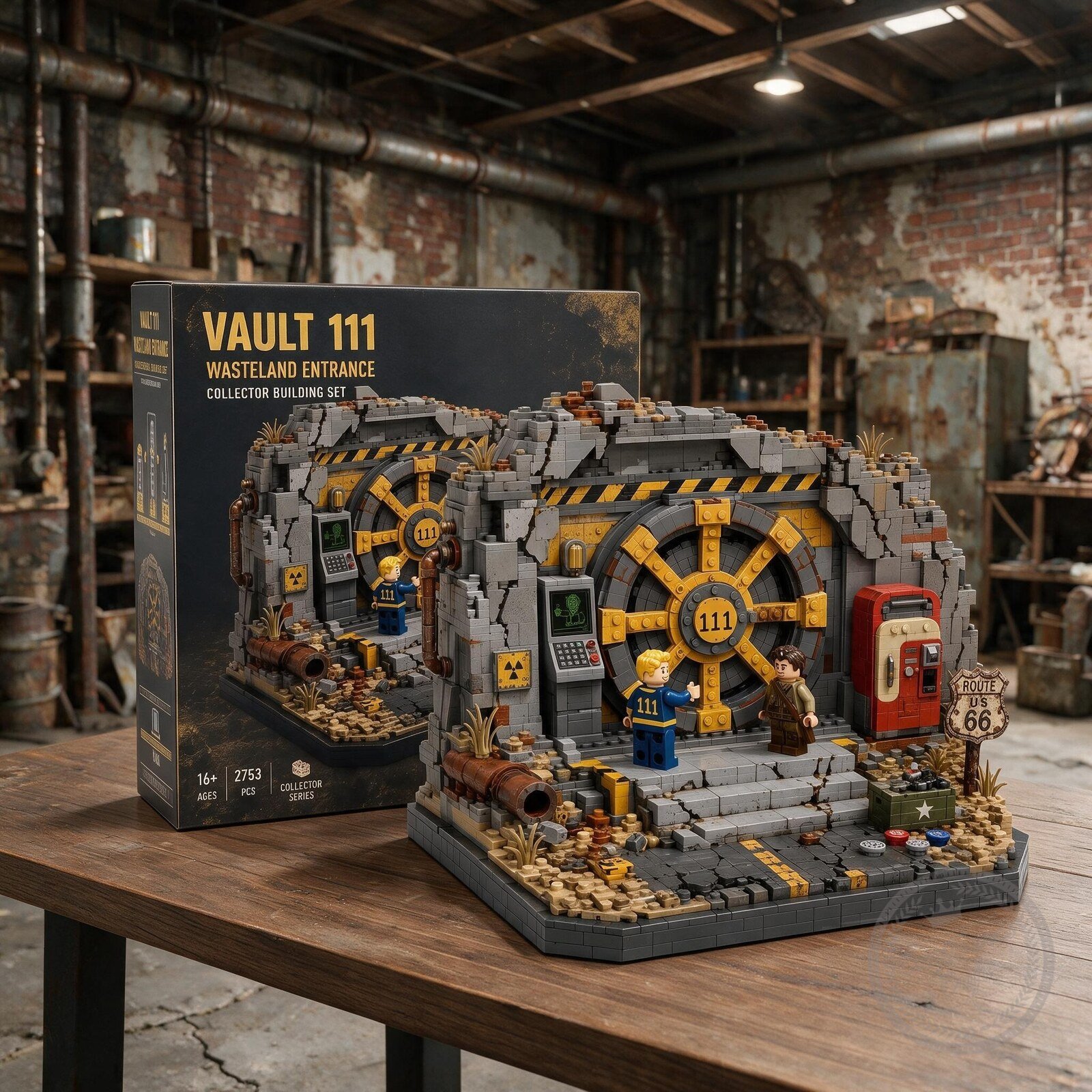 Vault 111 Wasteland Entrance Building Block Set 3 Vault 111 Wasteland Entrance Building Block Set