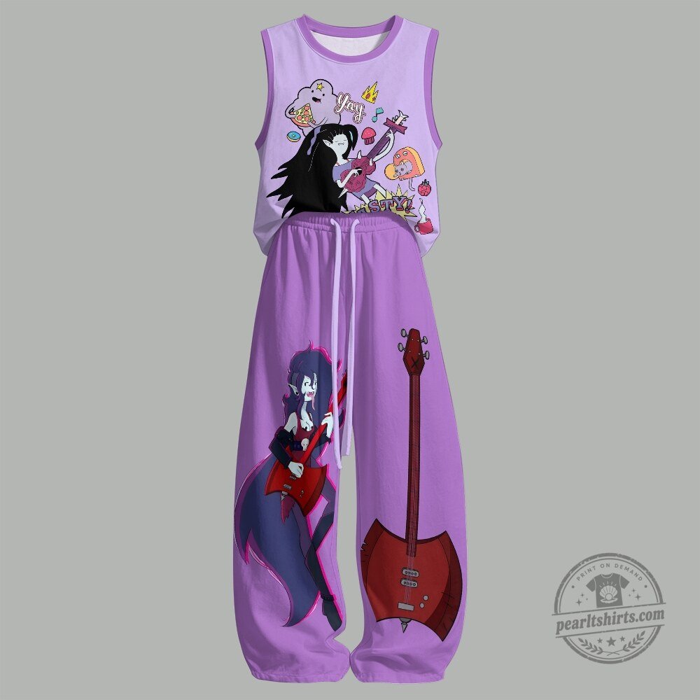 Adventure Time Marceline The Vampire Queen Rock Band Tank Top and Pants Set