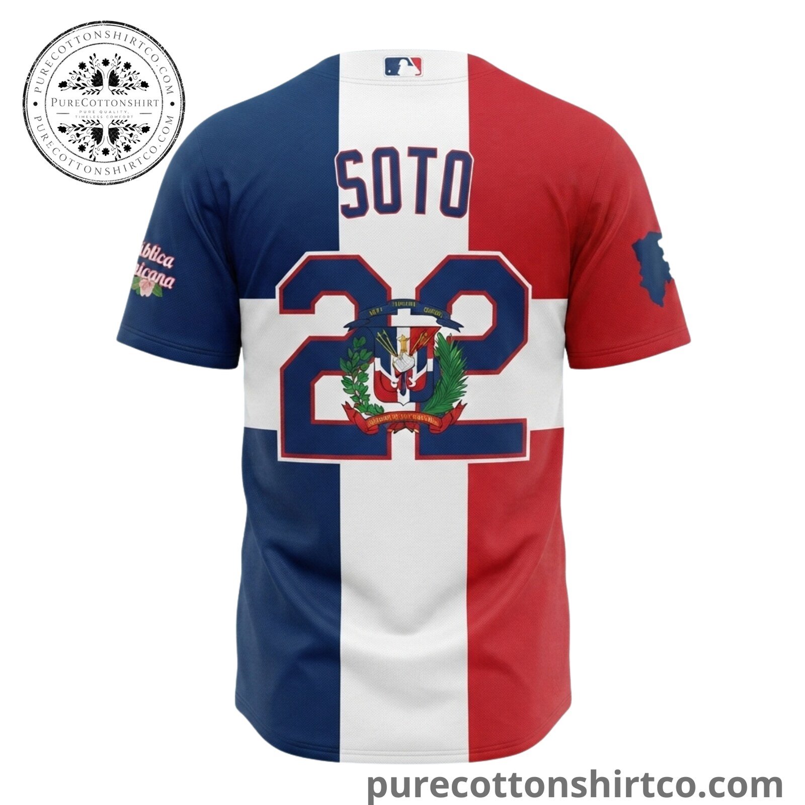 Juan Soto 2026 Mets Dominican Republic Heritage Night Baseball Jersey Shirt Juan Soto 2026 Mets Dominican Republic Heritage Night Jersey – image 3 of 4