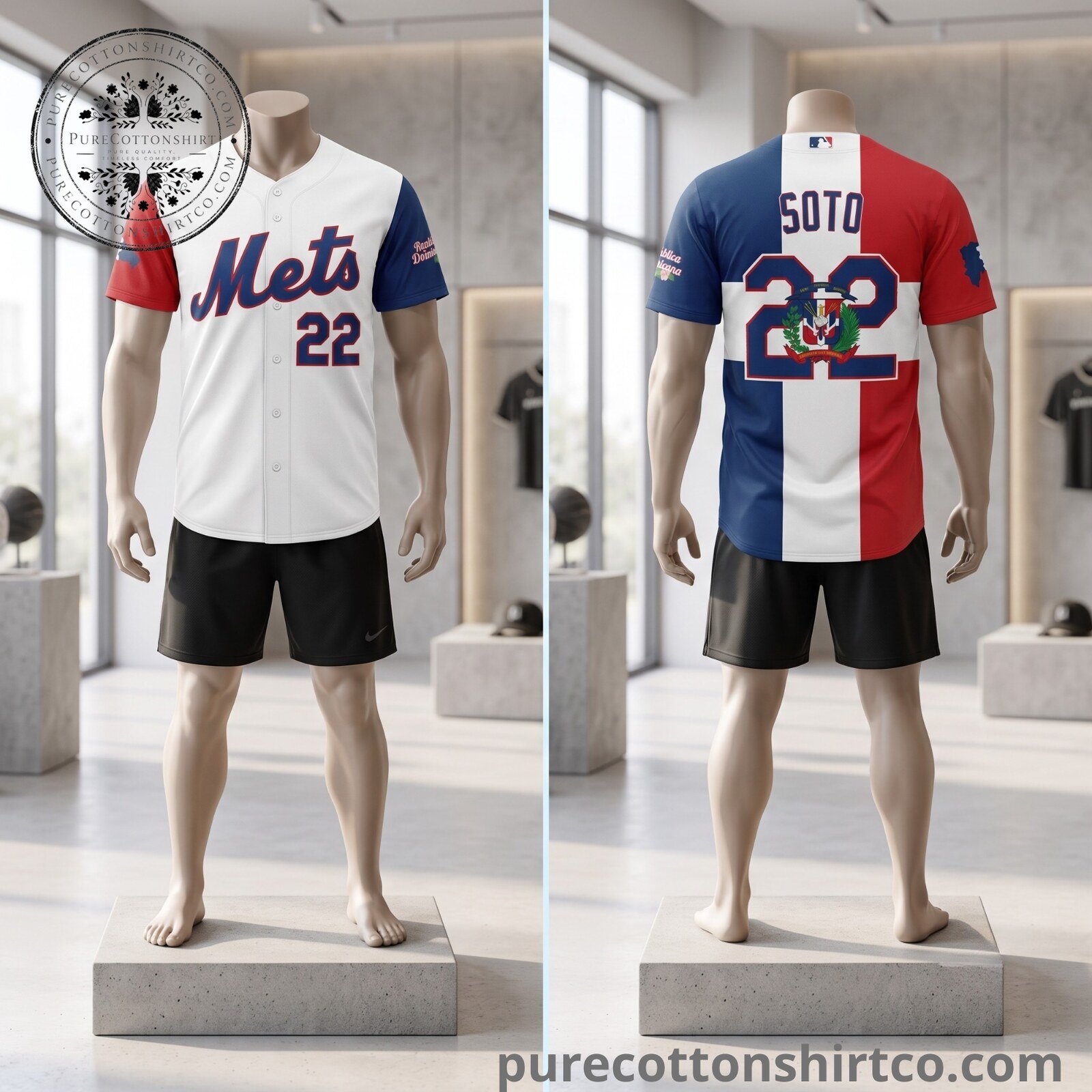 Juan Soto 2026 Mets Dominican Republic Heritage Night Baseball Jersey Shirt Juan Soto 2026 Mets Dominican Republic Heritage Night Jersey – image 4 of 4