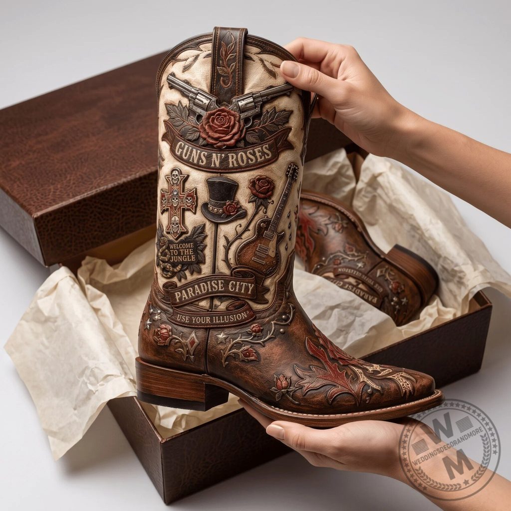 Guns N' Roses Western Cowboy Boots - Welcome To The Jungle Paradise City