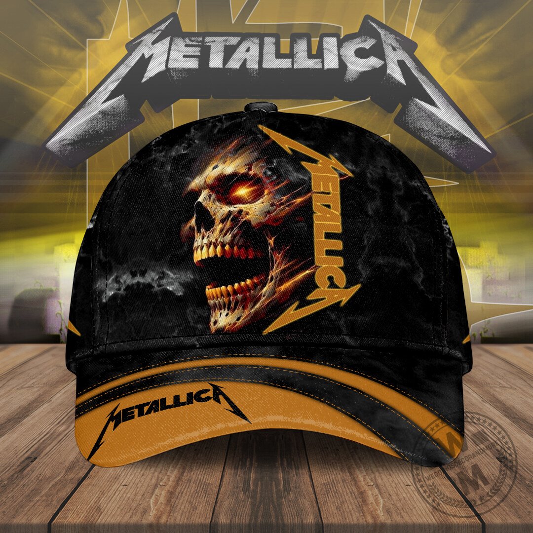 Metallica Flaming Skull Heavy Metal Music Band Baseball Cap Hat