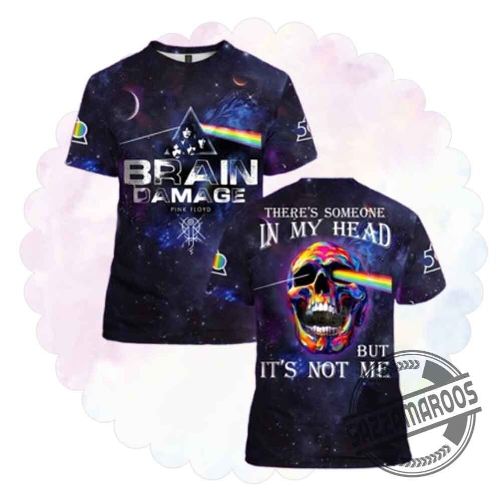 Pink Floyd Brain Damage Skull 3D All Over Print T-Shirt 3 Pink Floyd Brain Damage Skull 3D All Over Print T-Shirt
