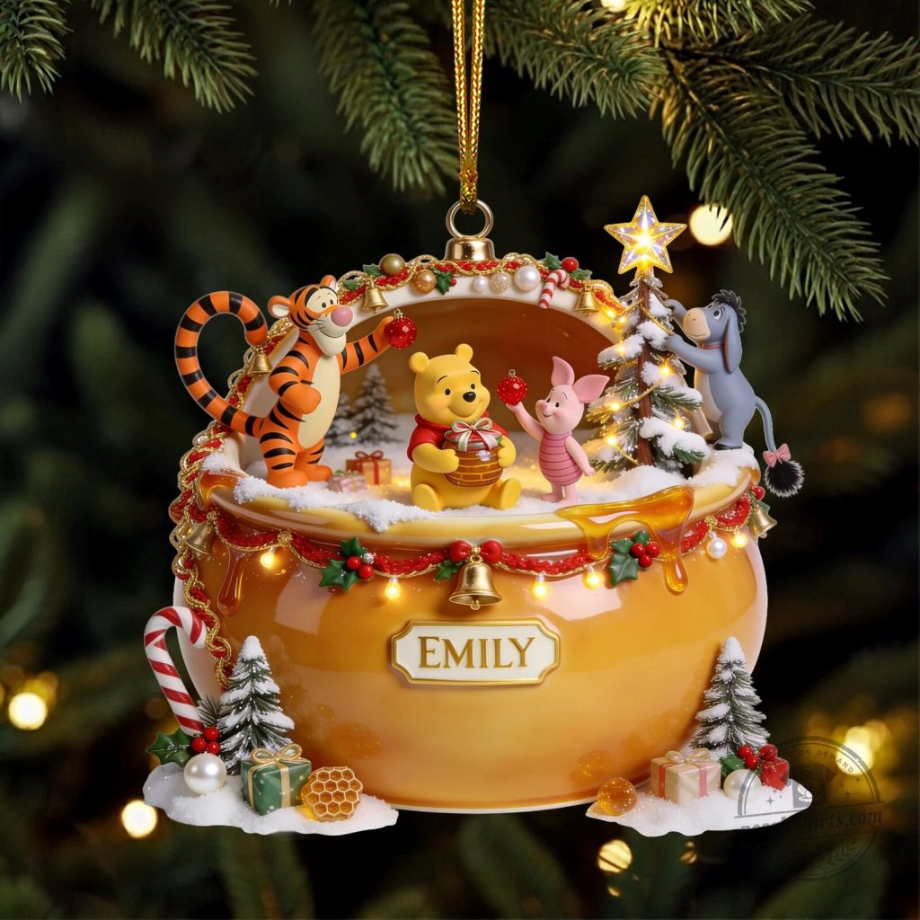 Winnie The Pooh And Friends Christmas Honey Pot Personalized Ornament Winnie The Pooh And Friends Christmas Honey Pot Personalized Ornament
