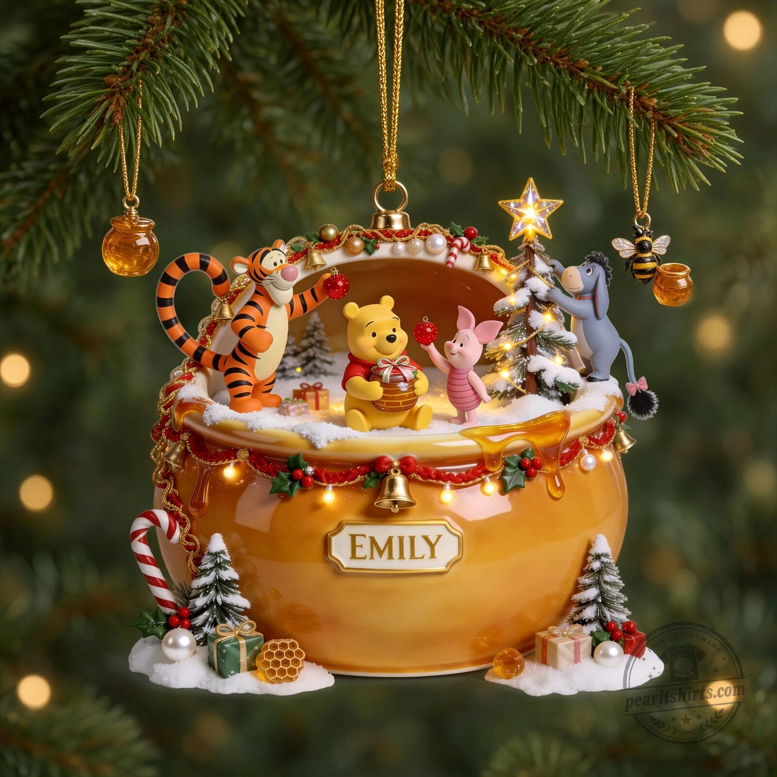 Winnie The Pooh And Friends Christmas Honey Pot Personalized Ornament 5 Winnie The Pooh And Friends Christmas Honey Pot Personalized Ornament