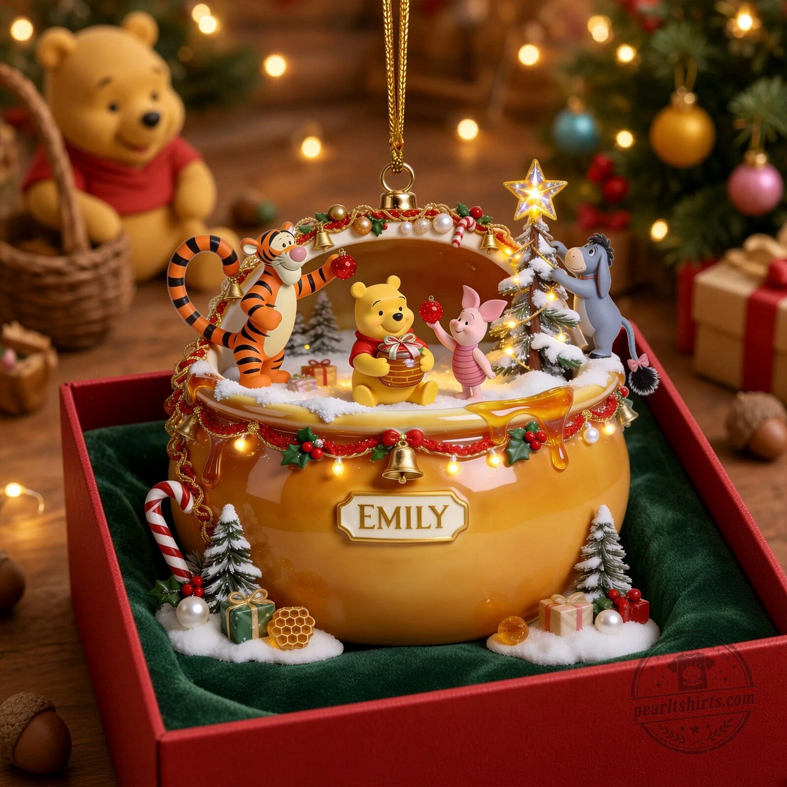 Winnie The Pooh And Friends Christmas Honey Pot Personalized Ornament 6 Winnie The Pooh And Friends Christmas Honey Pot Personalized Ornament