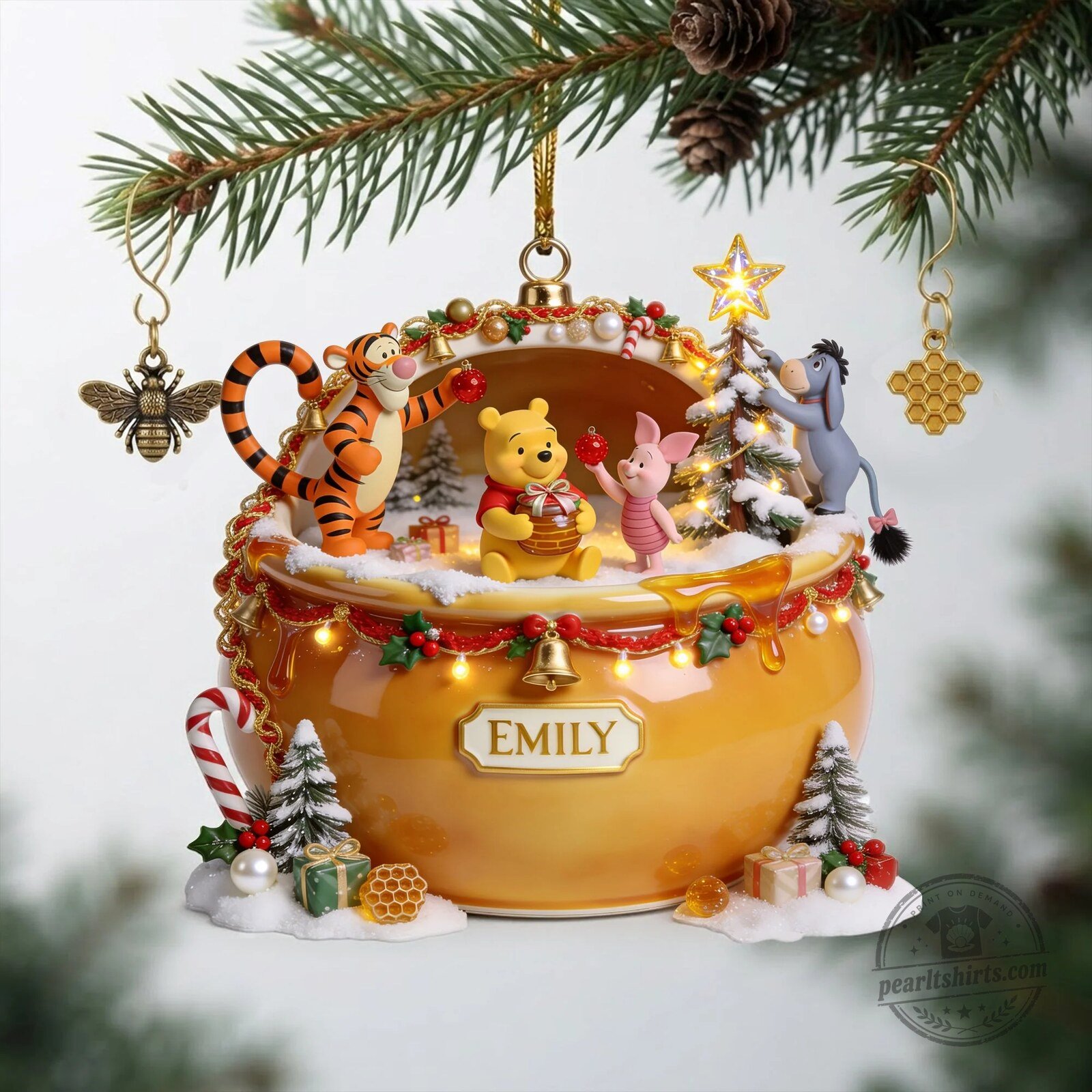Winnie The Pooh And Friends Christmas Honey Pot Personalized Ornament 7 Winnie The Pooh And Friends Christmas Honey Pot Personalized Ornament
