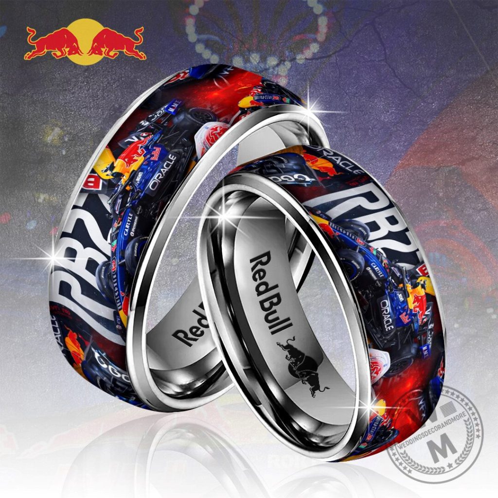 Red Bull Racing Formula 1 Team Stainless Steel Ring for Men and Women