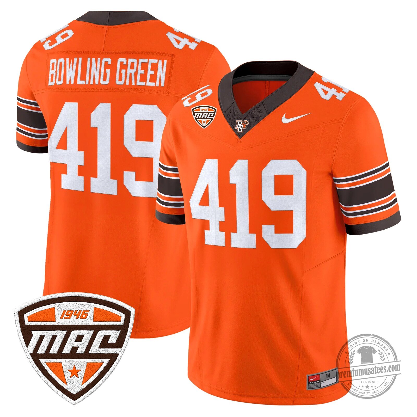 Bowling Green Falcons Number 16 Novasad Orange Football Jersey 56 Bowling Green Falcons Number 16 Novasad Orange Football Jersey