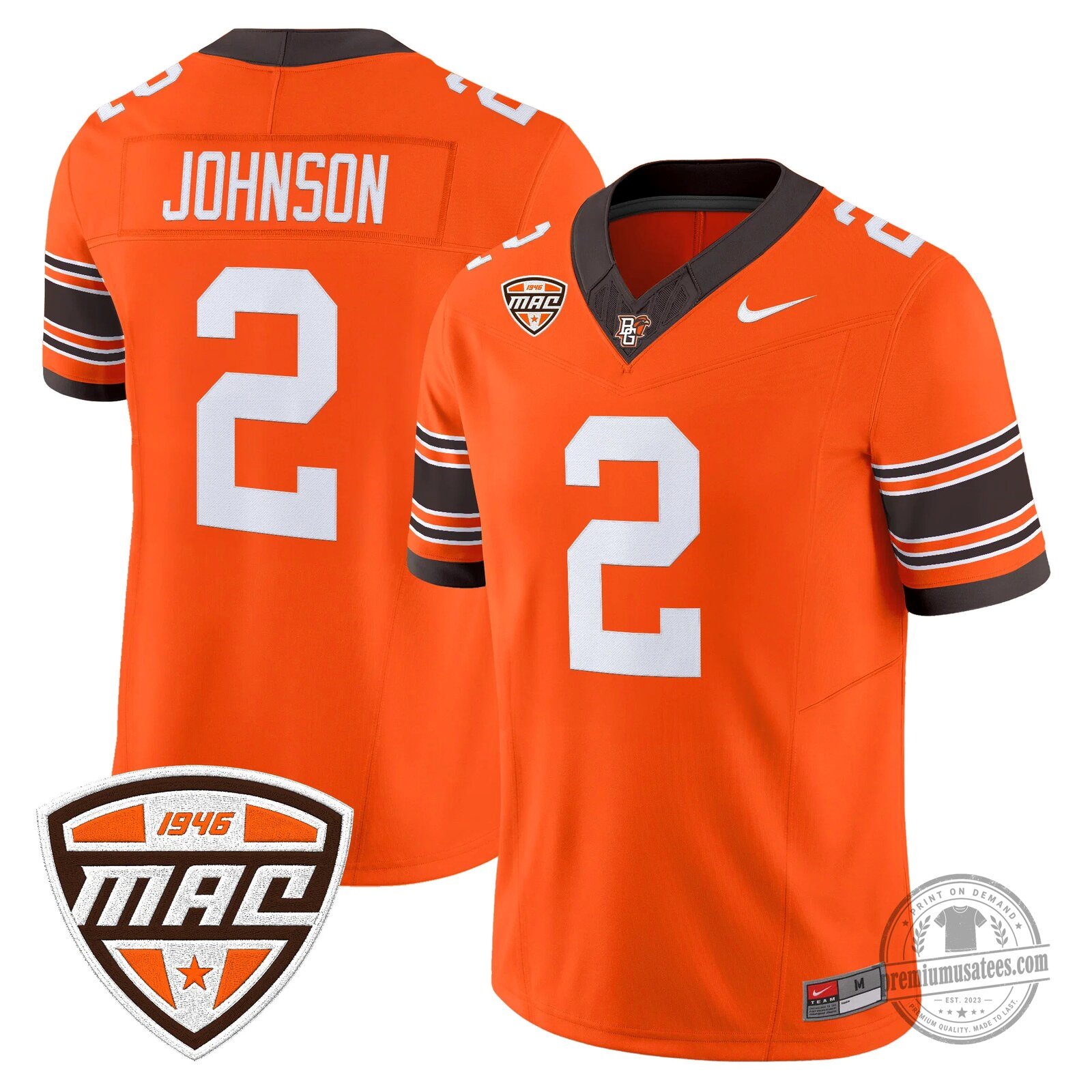 Bowling Green Falcons Number 16 Novasad Orange Football Jersey 58 Bowling Green Falcons Number 16 Novasad Orange Football Jersey