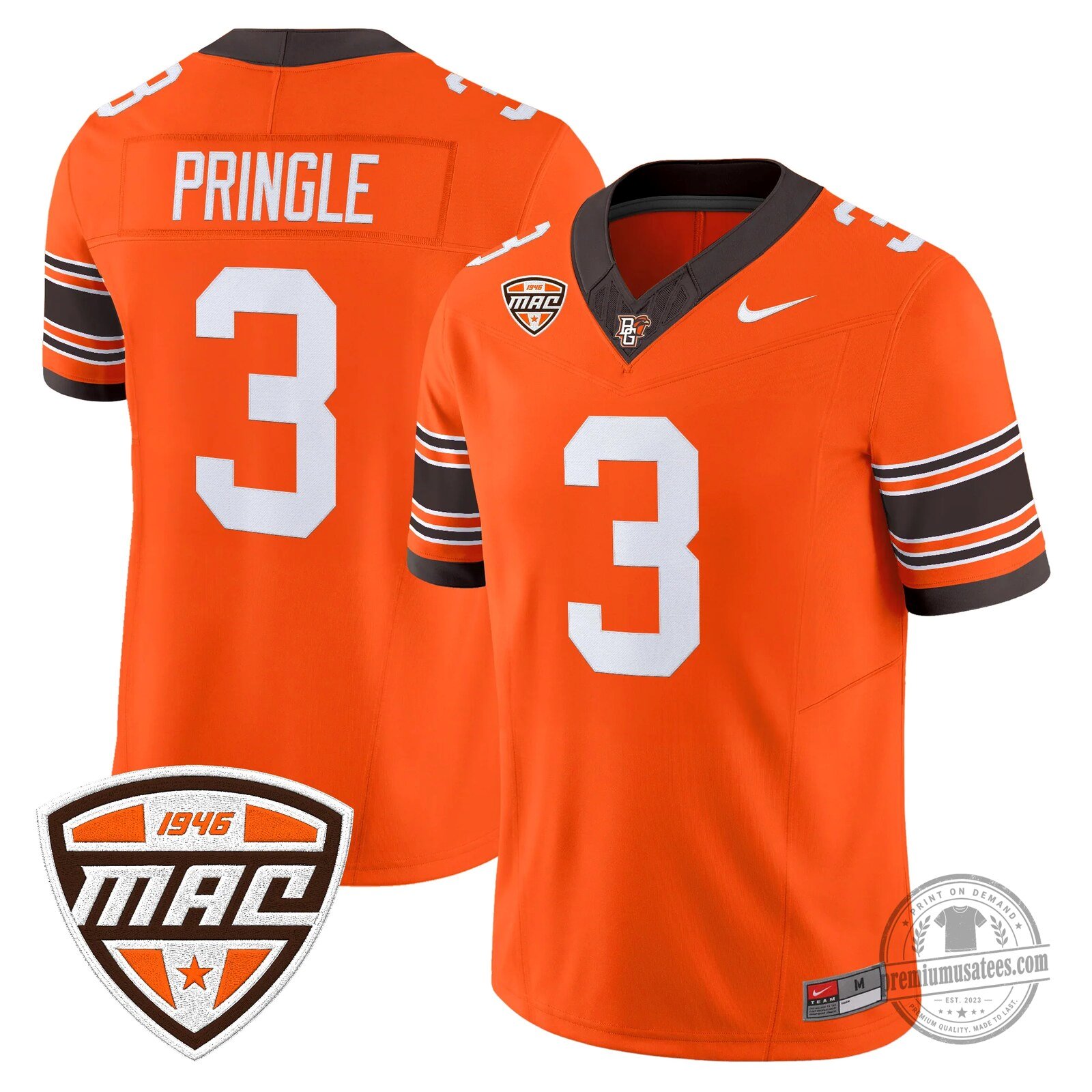 Bowling Green Falcons Number 16 Novasad Orange Football Jersey 61 Bowling Green Falcons Number 16 Novasad Orange Football Jersey