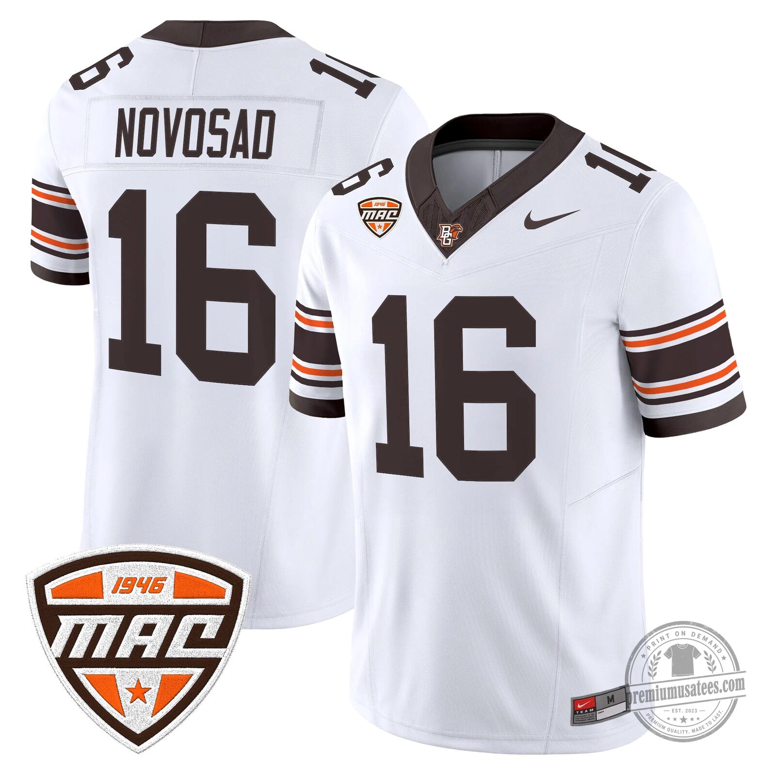 Bowling Green Falcons Number 16 Novasad Orange Football Jersey 77 Bowling Green Falcons Number 16 Novasad Orange Football Jersey