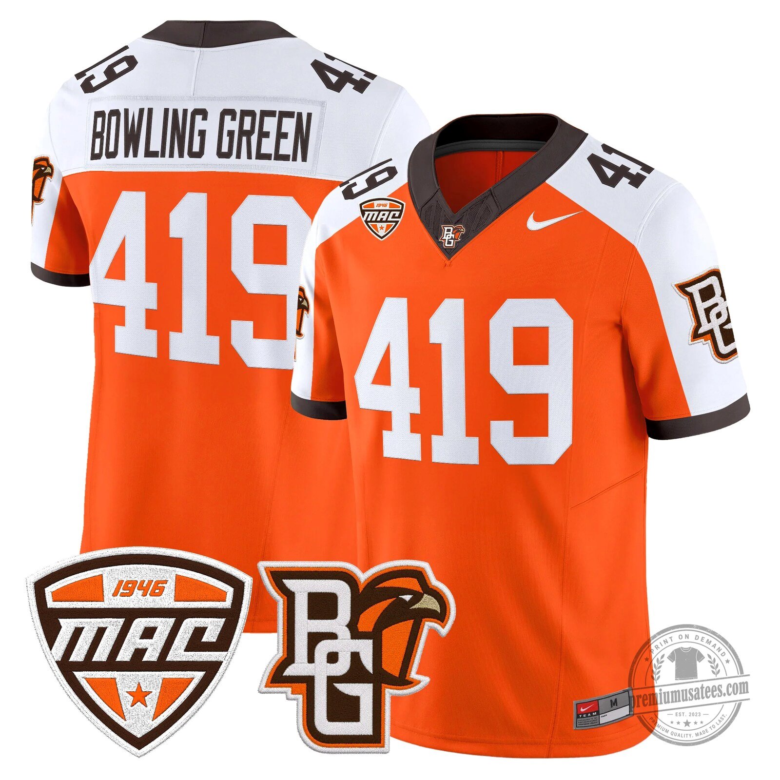 Bowling Green Falcons Number 16 Novasad Orange Football Jersey 89 Bowling Green Falcons Number 16 Novasad Orange Football Jersey