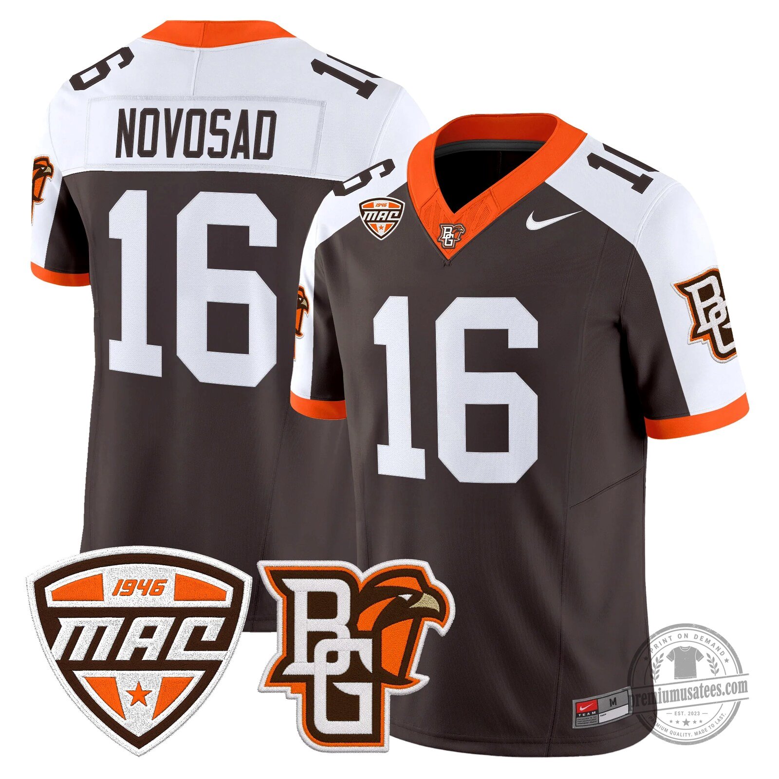 Bowling Green Falcons Number 16 Novasad Orange Football Jersey 99 Bowling Green Falcons Number 16 Novasad Orange Football Jersey