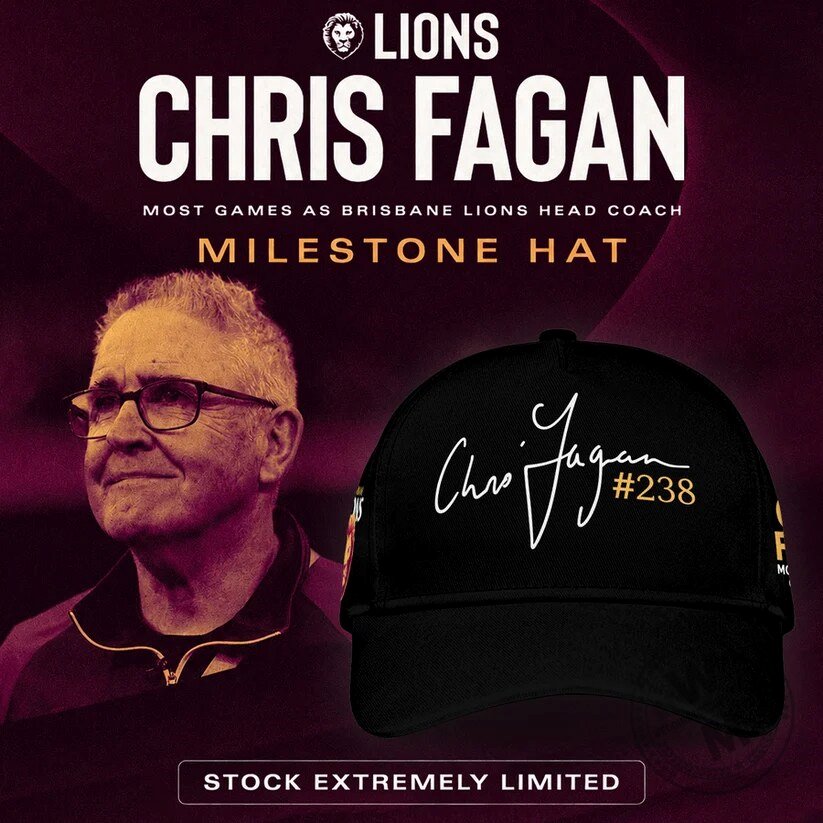 Brisbane Lions Chris Fagan Milestone Signature Number 238 Baseball Cap Hat