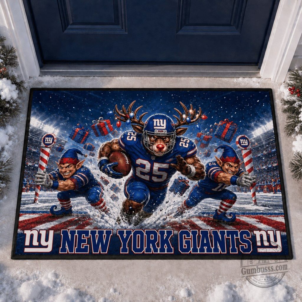 New York Giants Christmas Doormat Festive NFL Football Holiday Home Decor New York Giants Christmas Doormat Festive NFL Football Holiday Home Decor
