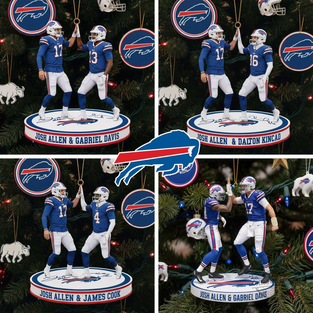 Buffalo Bills Josh Allen and Gabriel Davis Christmas Tree Ornament Buffalo Bills Josh Allen and Gabriel Davis Christmas Tree Ornament