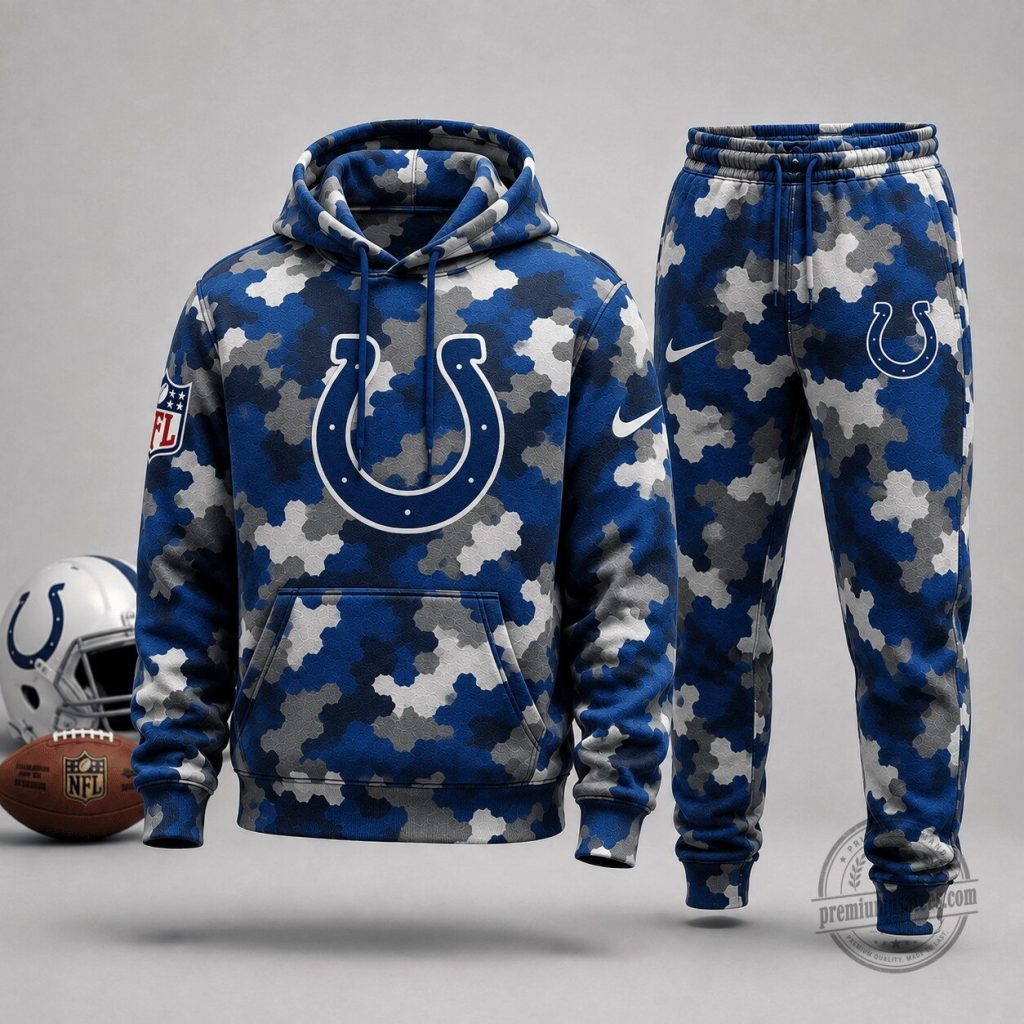 Indianapolis Colts Premium NFL Game Day Camo Hoodie & Jogger Set NY Indianapolis Colts | Premium NFL Game Day Camo Hoodie & Jogger Set NY