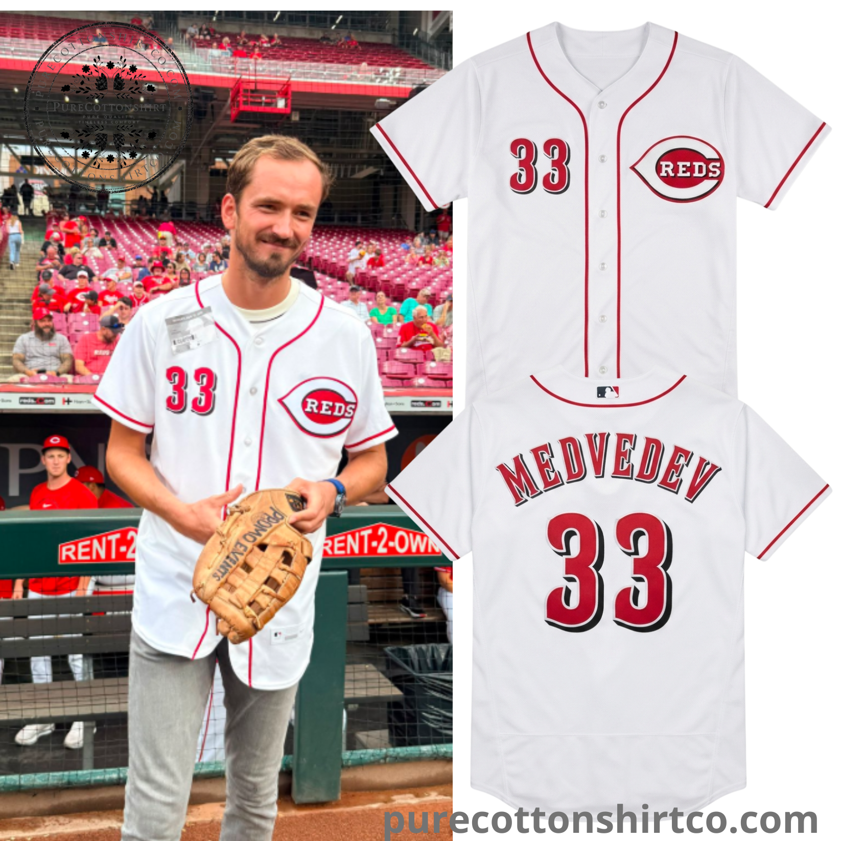 Daniil Medvedev Cincinnati Reds Baseball Jersey Shirt