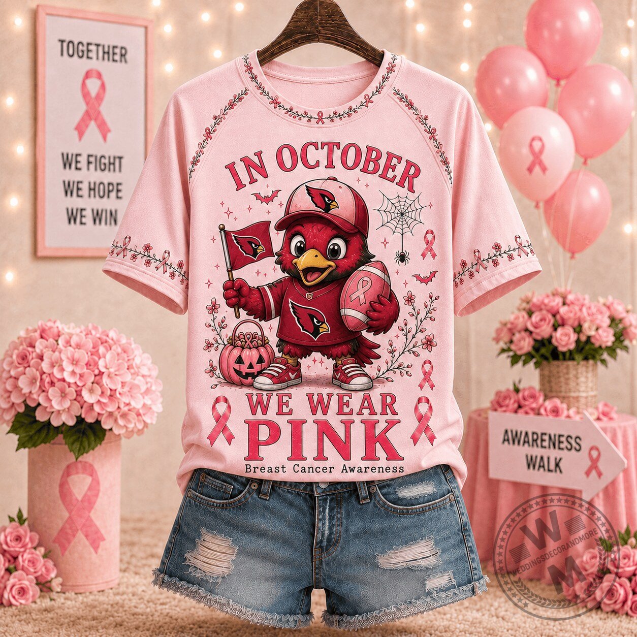 Arizona Cardinals | Premium NFL In October We Wear Pink V-neck NY