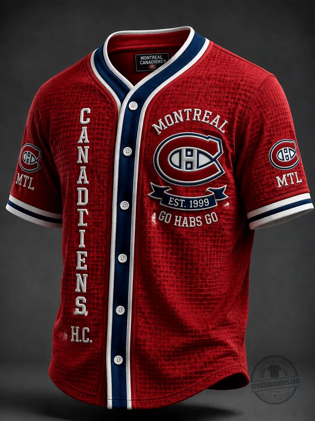 Short-Sleeve Shirt for Men Featuring Hockey Design