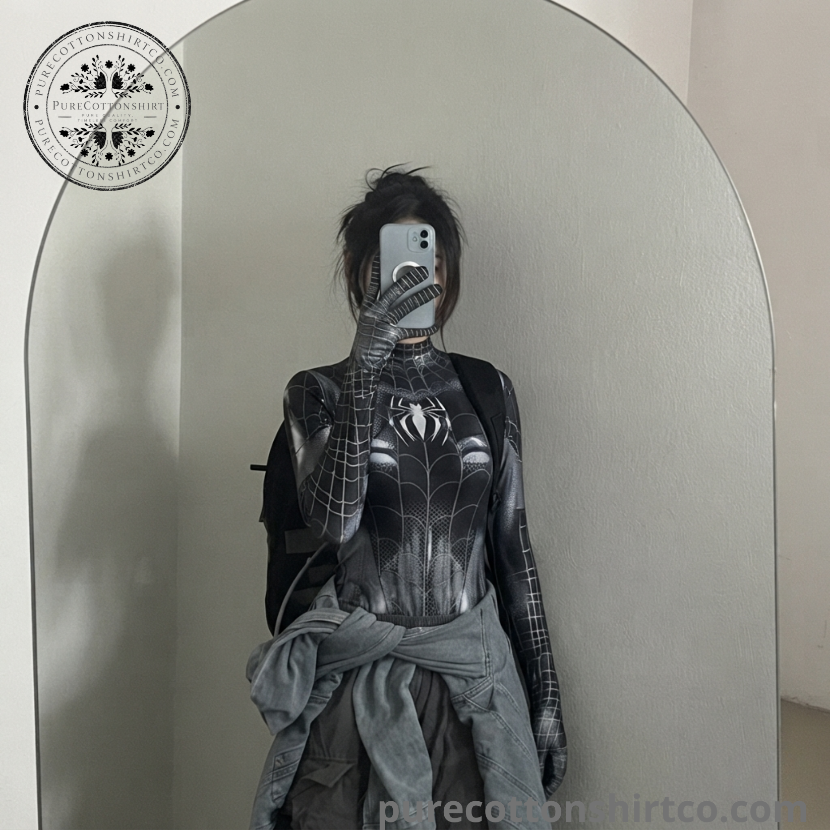 Black Symbiote Spider Cosplay Bodysuit | Full Body Superhero Jumpsuit Costume
