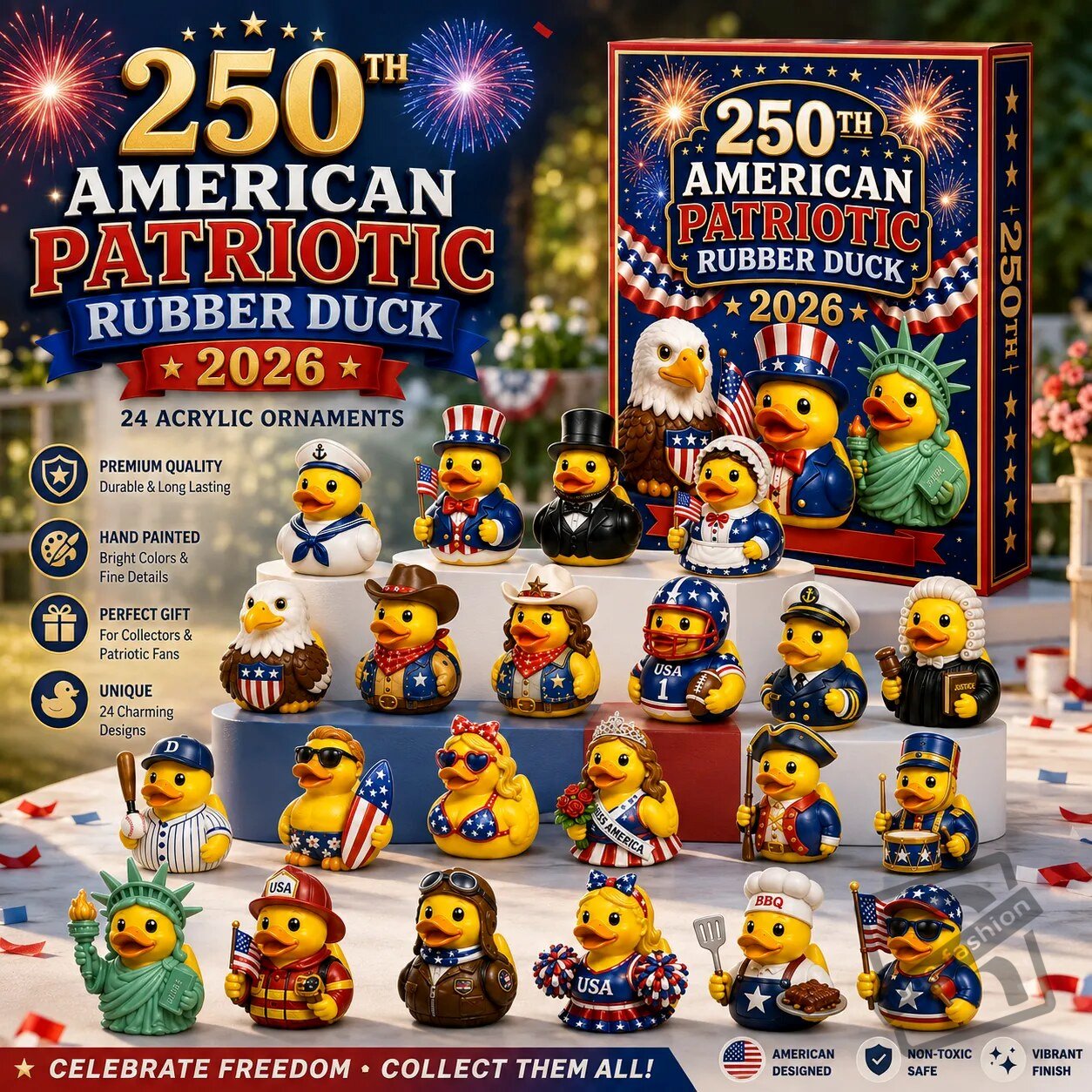 250th American Patriotic Rubber Duck Advent Calendar 2026 2026 American 250th Patriotic Rubber Duck Countdown Calendar – image 2 of 2
