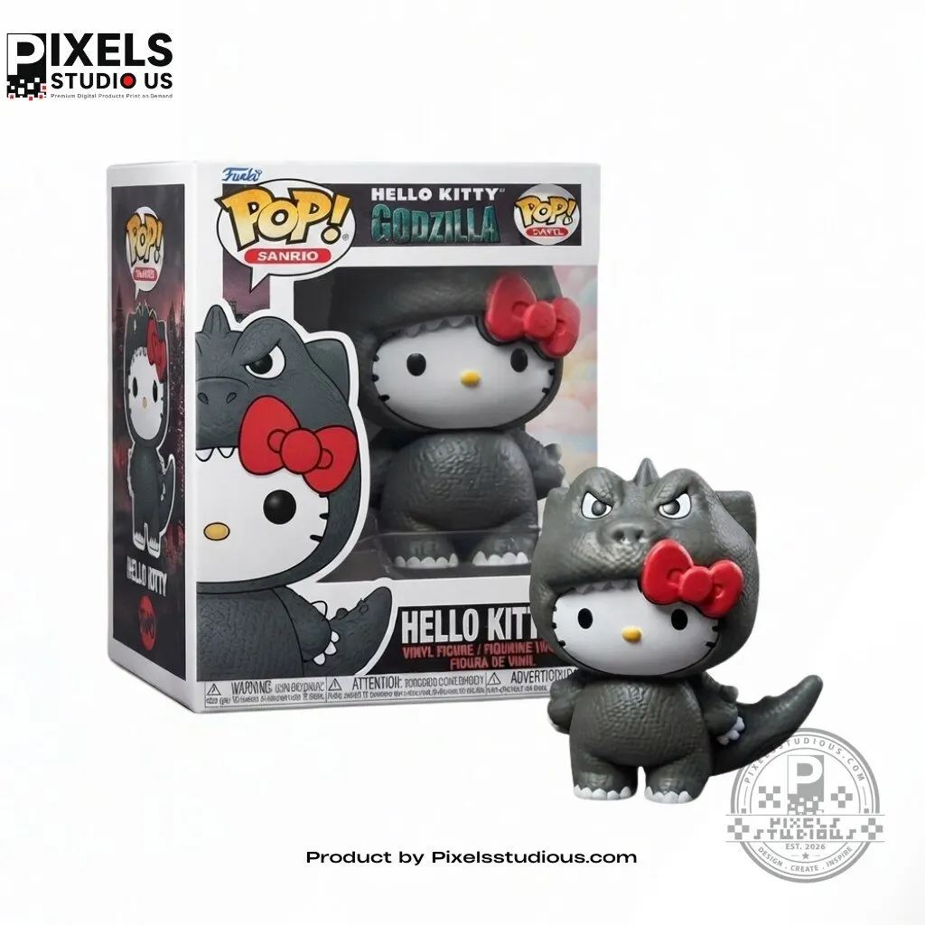 McDonalds Happy Meal Hello Kitty x Godzilla Funko Pop Figures Doll
