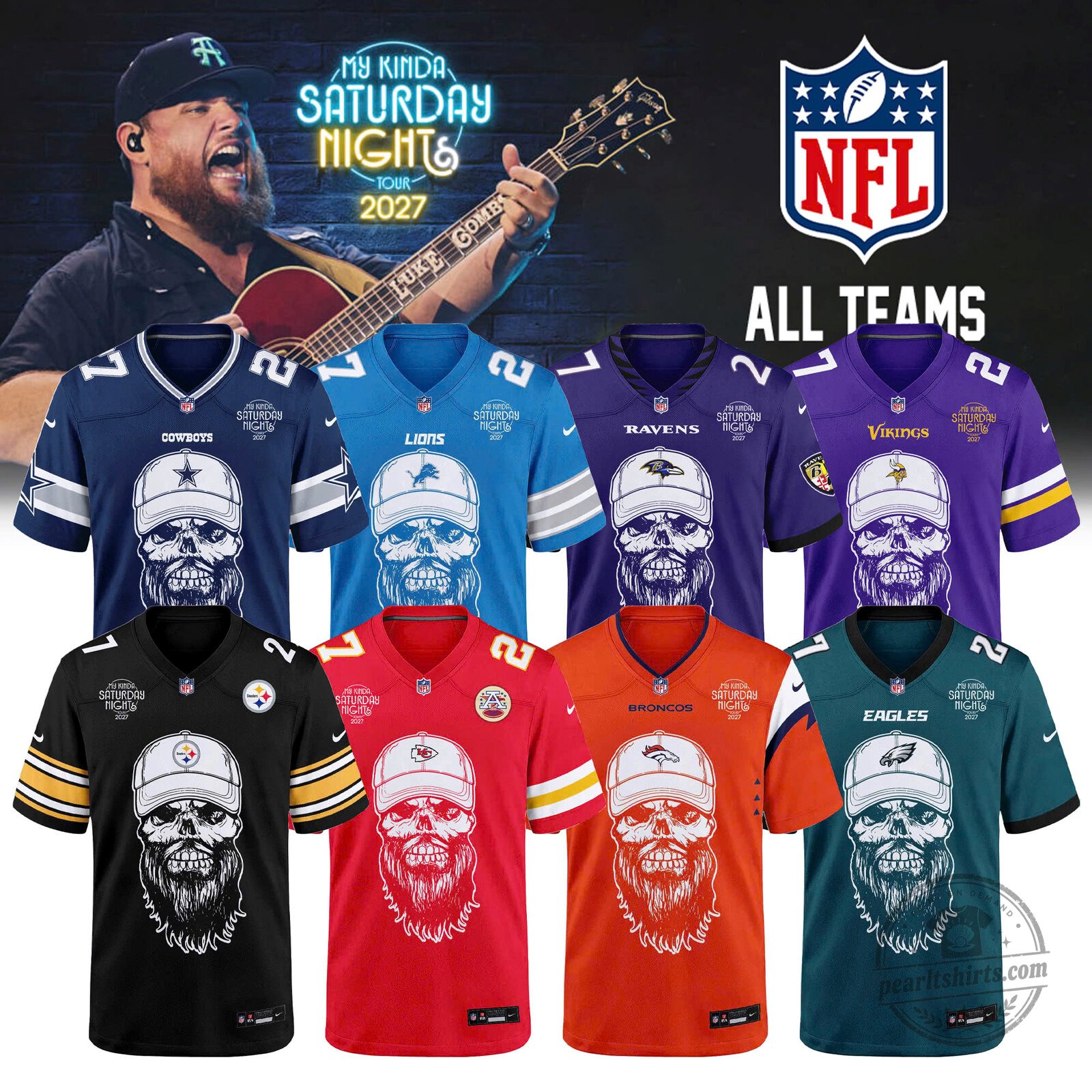 _ NFL x Luke Combs 2027 My Kinda Saturday Night Tour Jersey