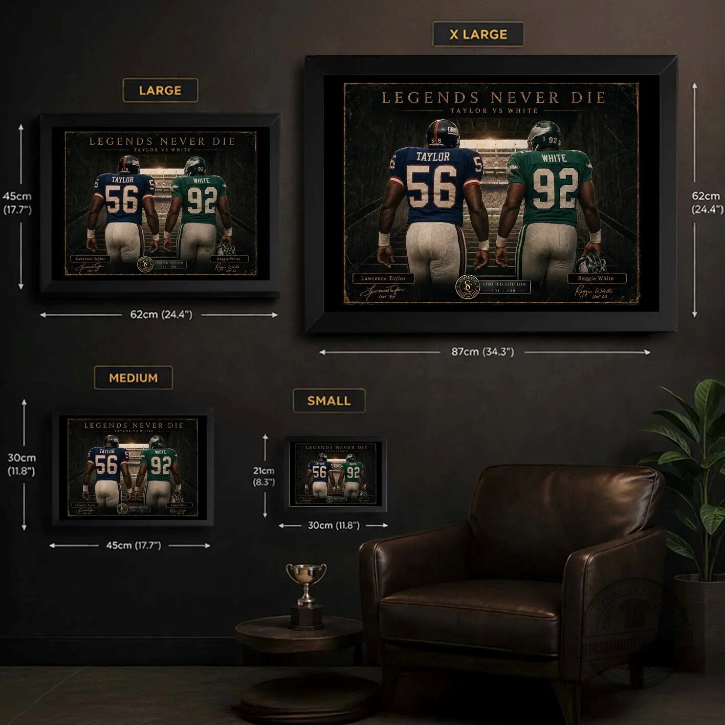 Lawrence Taylor and Reggie White Legends Never Die Football Wall Art Print 12 Lawrence Taylor and Reggie White Legends Never Die Football Wall Art Print
