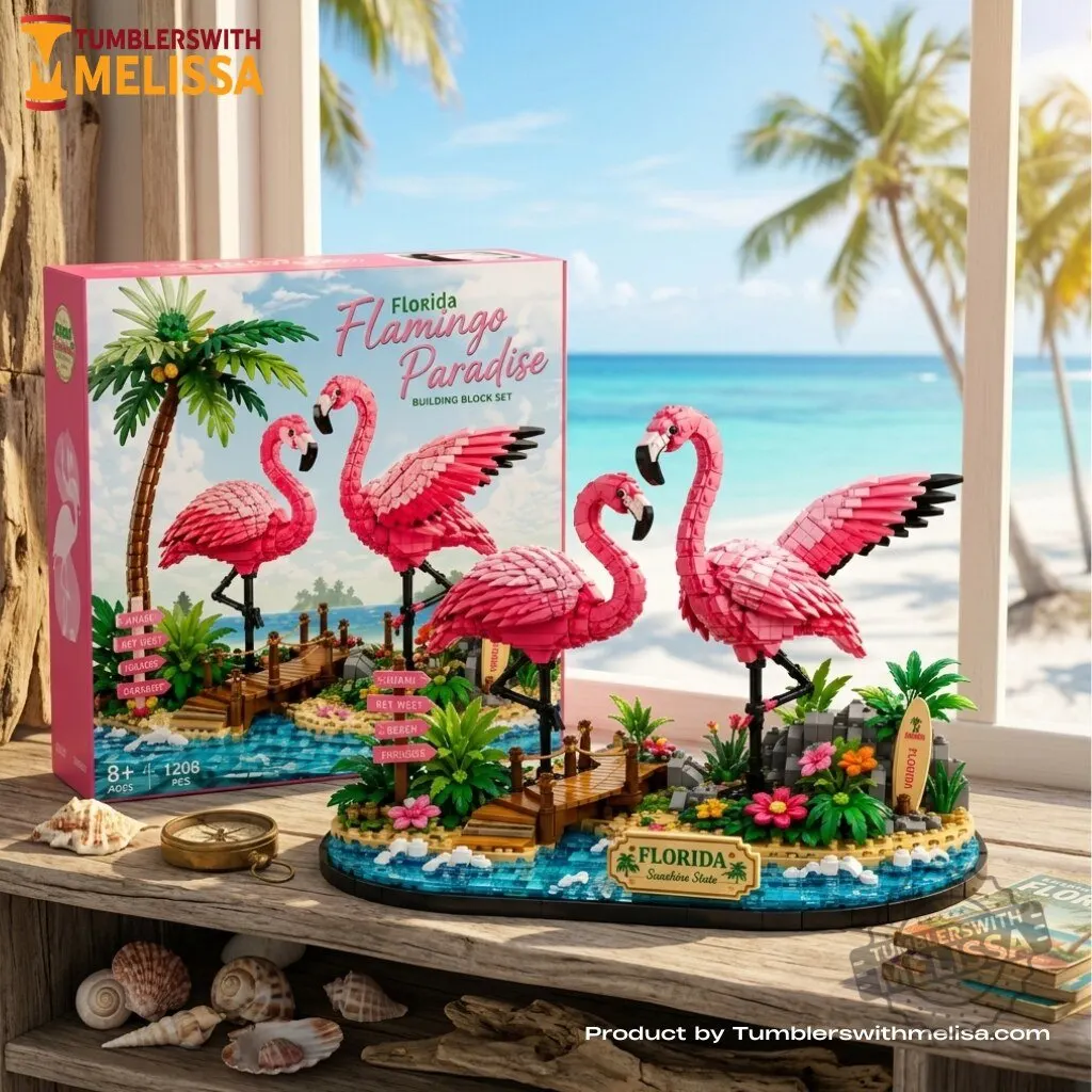 Florida Flamingo Paradise Building Block Set Edition