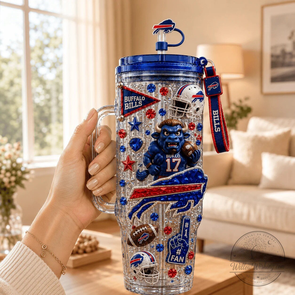 Buffalo Bills Football Team 40oz Collector Edition Tumbler with Handle and Straw 9 Buffalo Bills Football Team 40oz Collector Edition Tumbler with Handle and Straw