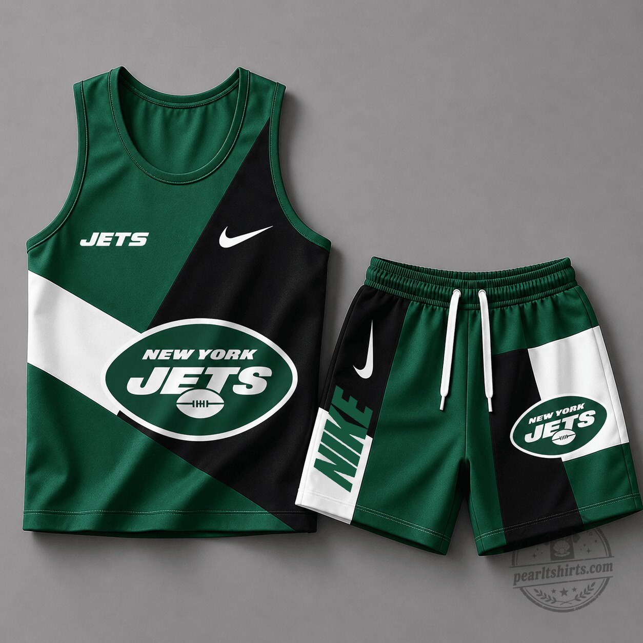 New York Jets Football Team All Over Print Tank Top and Shorts Set