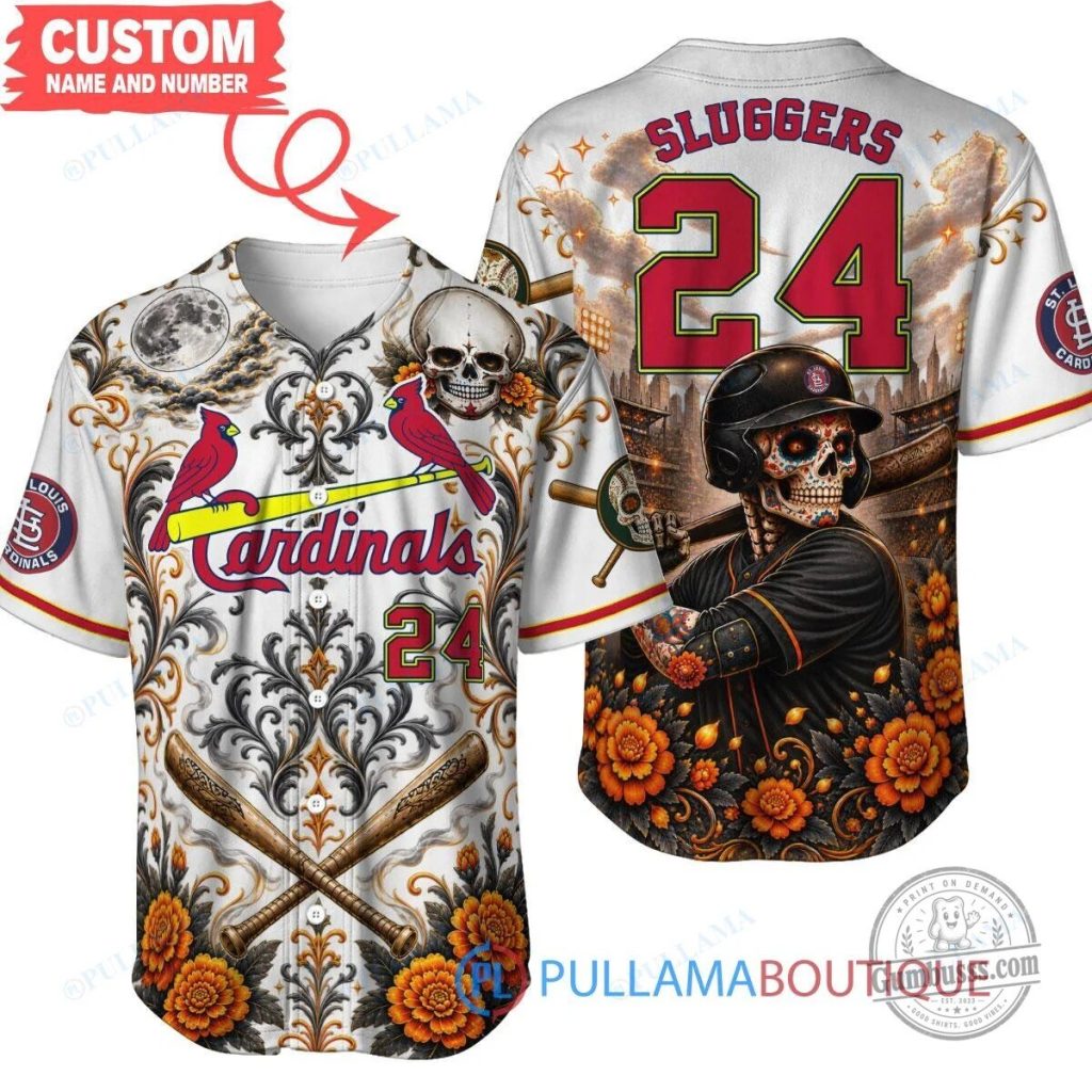 St. Louis Cardinals Dia de los Muertos Custom Baseball Jersey St. Louis Cardinals Dia de los Muertos Custom Baseball Jersey