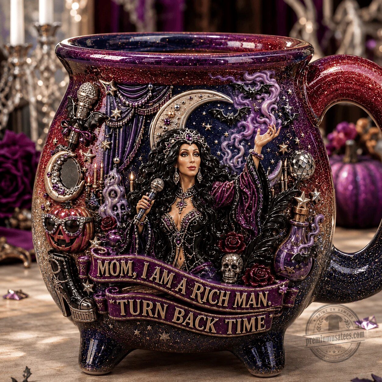 Cher Mom I Am A Rich Man Turn Back Time Witch Cauldron Mug