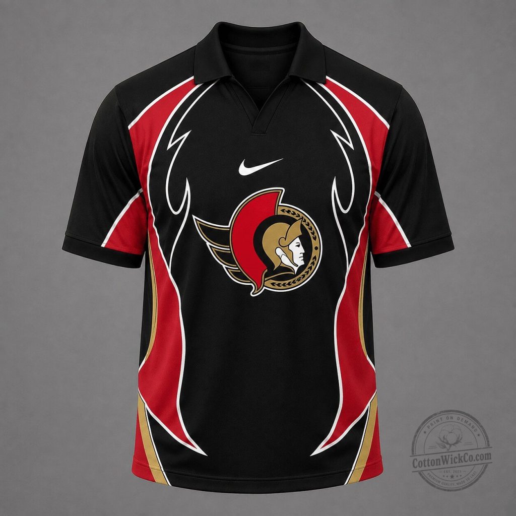 Ottawa Senators National Hockey League Dynamic Curve Performance Polo Shirt Ottawa Senators National Hockey League Dynamic Curve Performance Polo Shirt