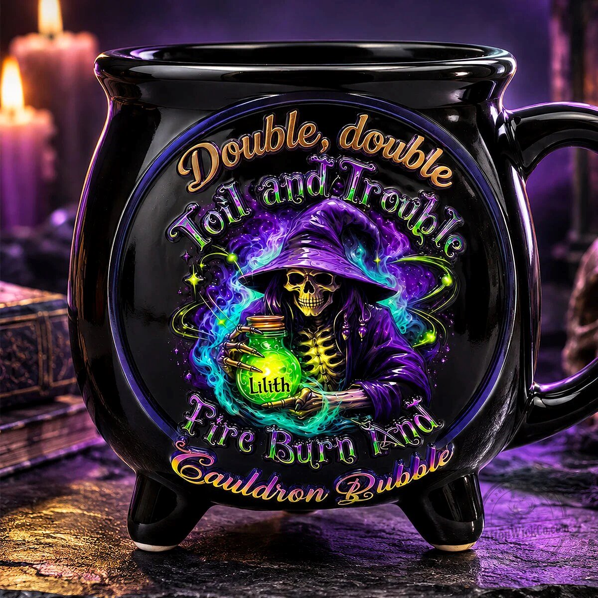 Witchy Skeleton Cauldron Mug, Halloween Witch Lover Gift, Double Double Toil And Trouble 9 Witchy Skeleton Cauldron Mug, Halloween Witch Lover Gift, Double Double Toil And Trouble
