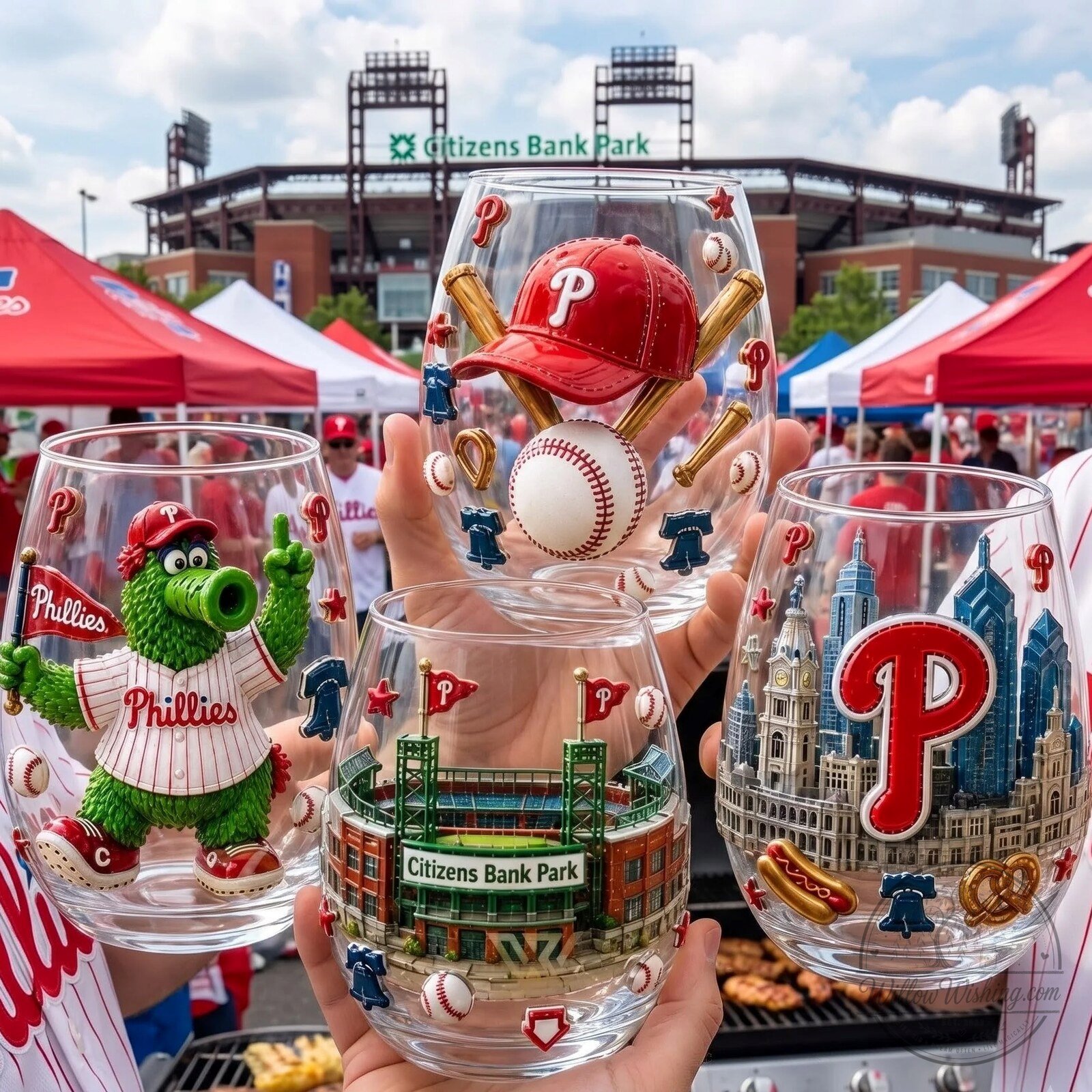 Philadelphia Phillies Phanatic Citizens Bank Park Limited Edition Wine Glass Set 11 Philadelphia Phillies Phanatic Citizens Bank Park Limited Edition Wine Glass Set