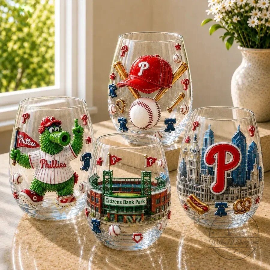 Philadelphia Phillies Phanatic Citizens Bank Park Limited Edition Wine Glass Set 12 Philadelphia Phillies Phanatic Citizens Bank Park Limited Edition Wine Glass Set
