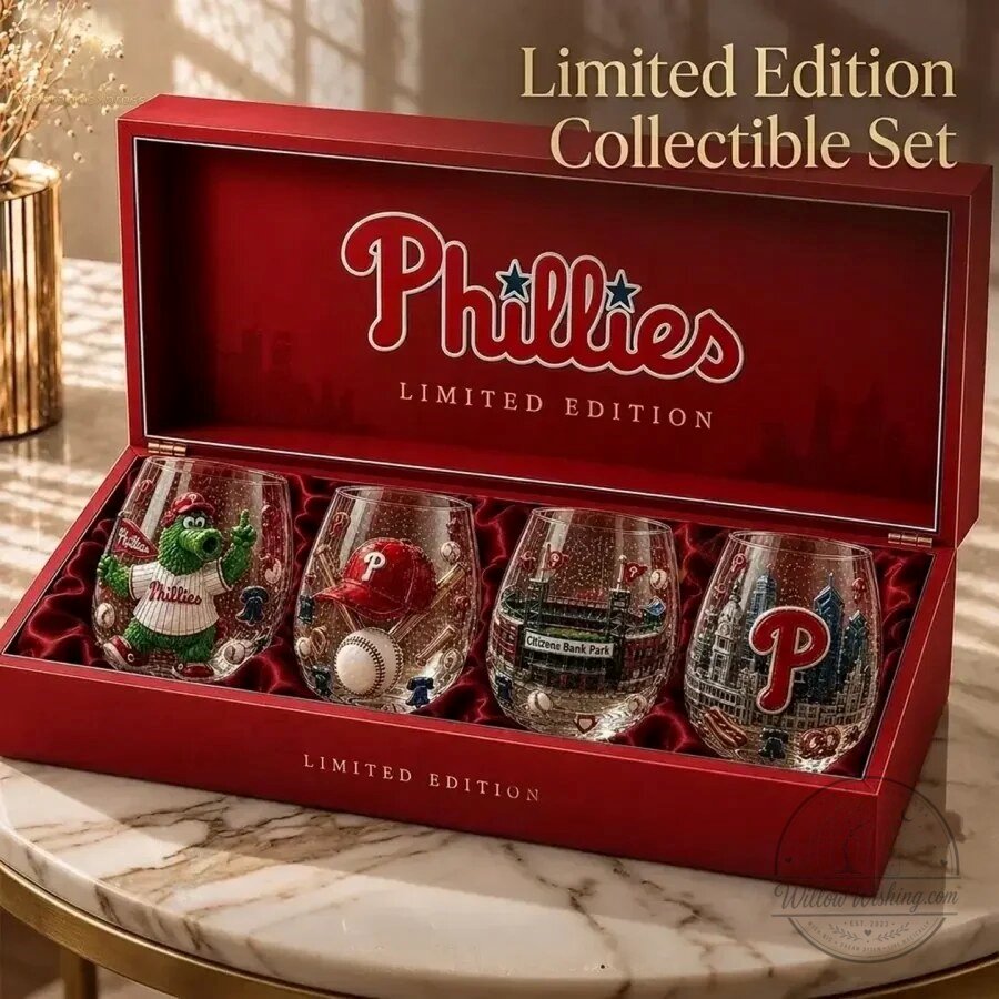 Philadelphia Phillies Phanatic Citizens Bank Park Limited Edition Wine Glass Set 13 Philadelphia Phillies Phanatic Citizens Bank Park Limited Edition Wine Glass Set